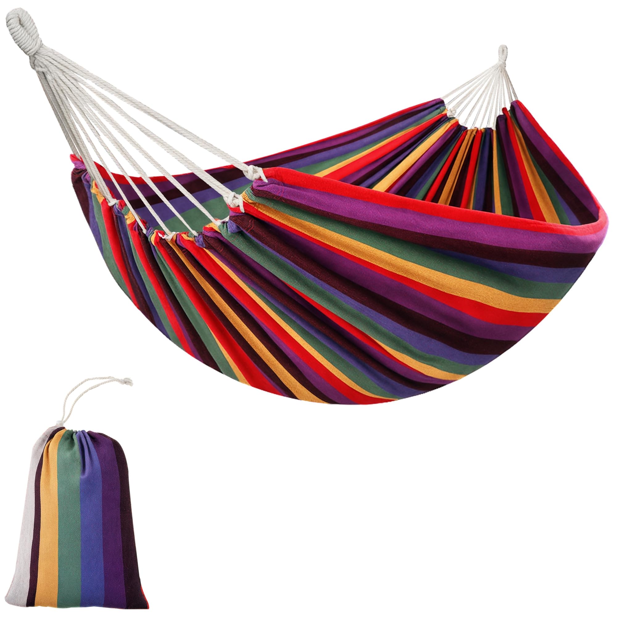 Hamac de voyage respirant Outsunny 2,9x1,5m en coton pour camping
