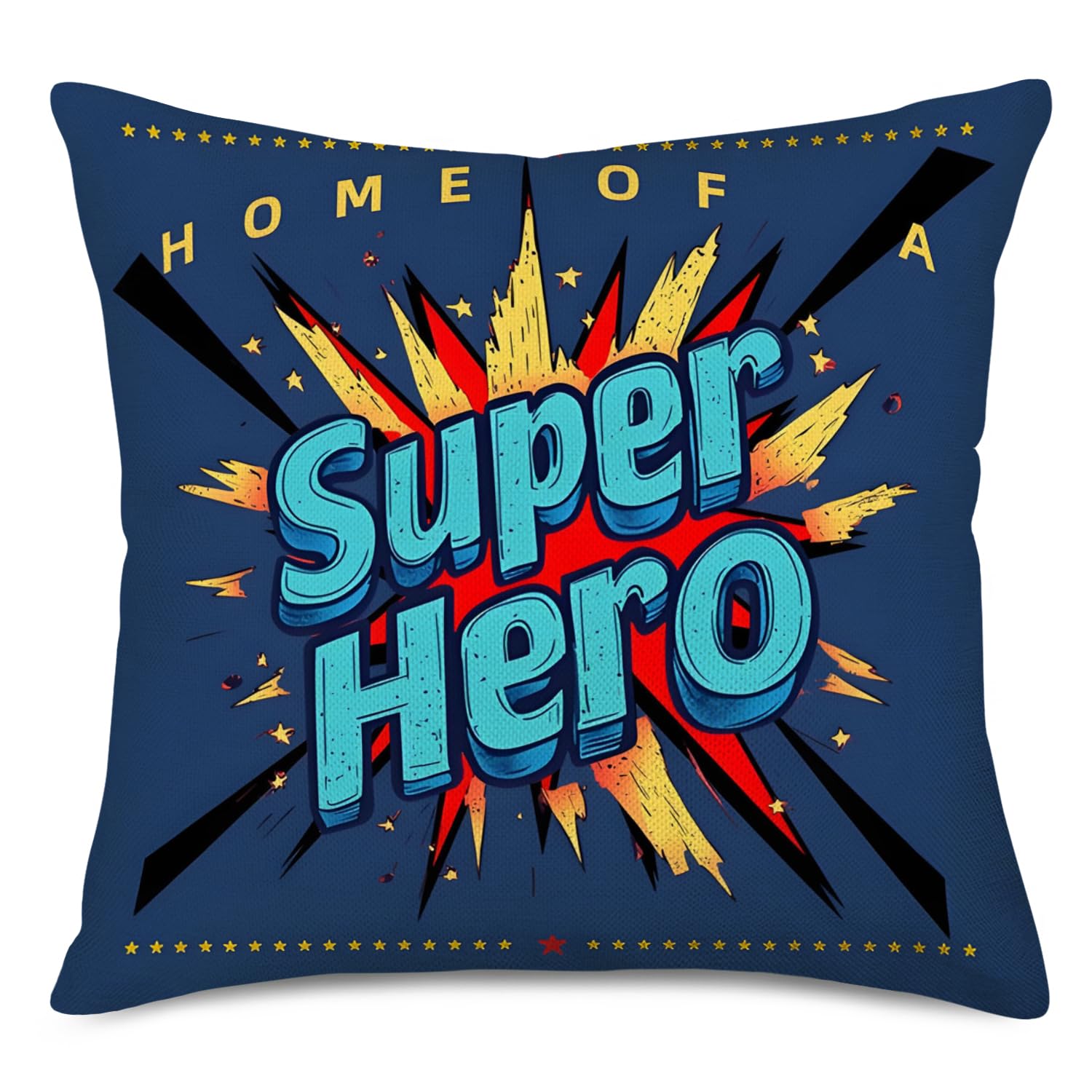 Easternproject Super Hero Quote Throw Pillow Case Cushion Cover Exclamation Pattern Decorative Square 18x18 Inch Pillowcase Best Gift (Super Hero-Blue