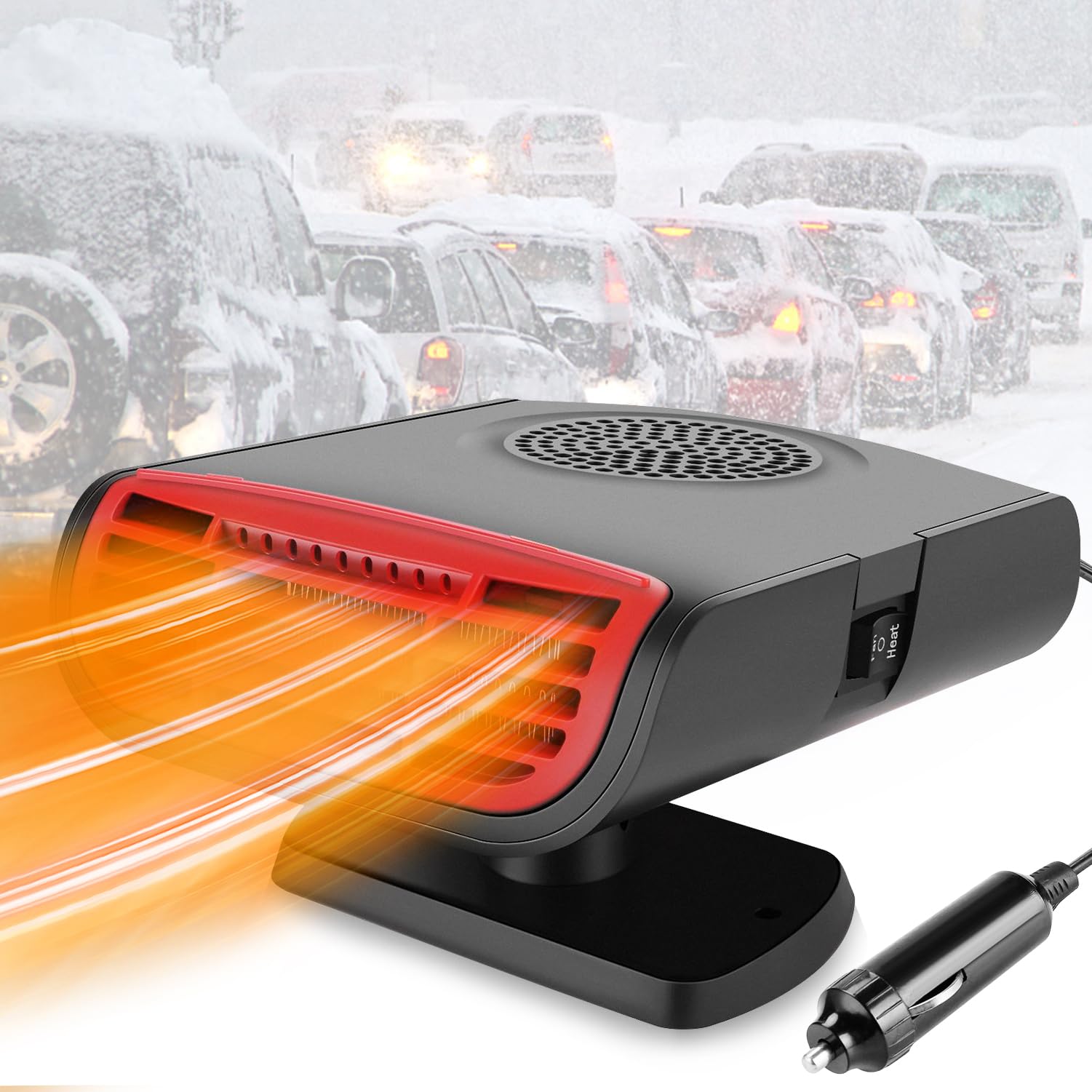 Riscaldamento per auto 12V – Kit di sbrinamento invernale per auto 150W Riscaldatore portatile per auto che si collega all'accendisigari, riscaldamento e raffreddamento rapido 2 in 1 per auto piccole