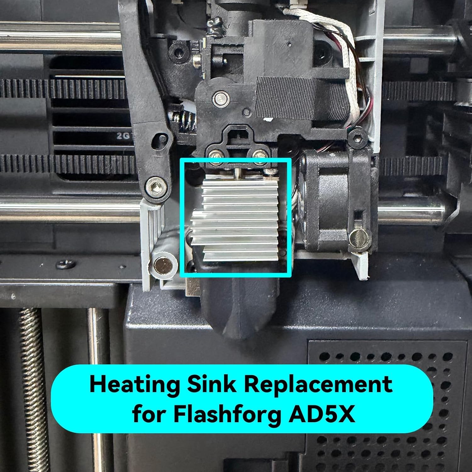 Repuesto de disipador de calor para Flashforg AD5X: radiador disipador de calor de aluminio plateado para cabezal de impresión, bloque de enfriamiento rápido, accesorios de impresora 3D Hotend