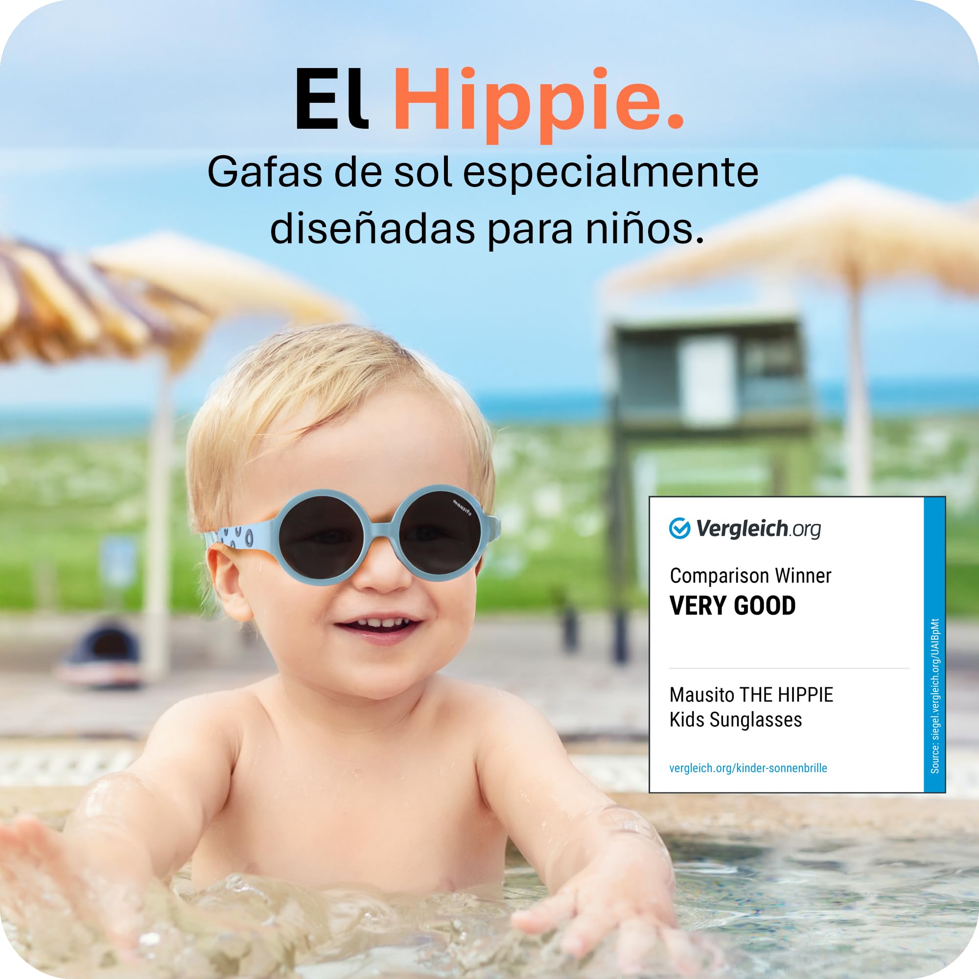 Mausito gafas de sol infantiles 6-24 meses y 2-5 años | FLEXIBLES gafas de sol para niños con banda ajustable y removible | 100 % PROTECCIÓN UV | sin BPA | Diseño europeo creado para niños