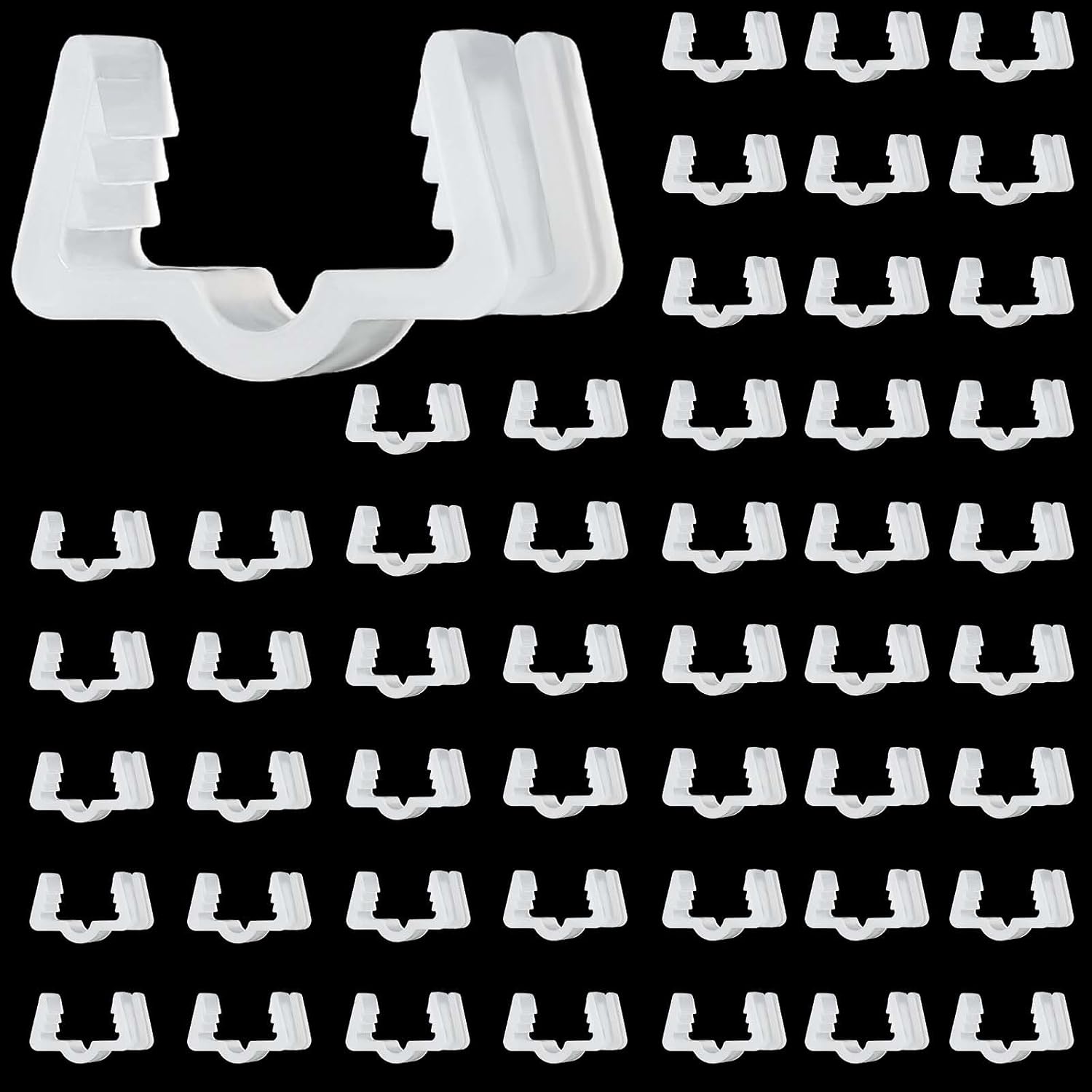 50pcs Christmas Light Hanger Hooks, Plastic Christmas Light