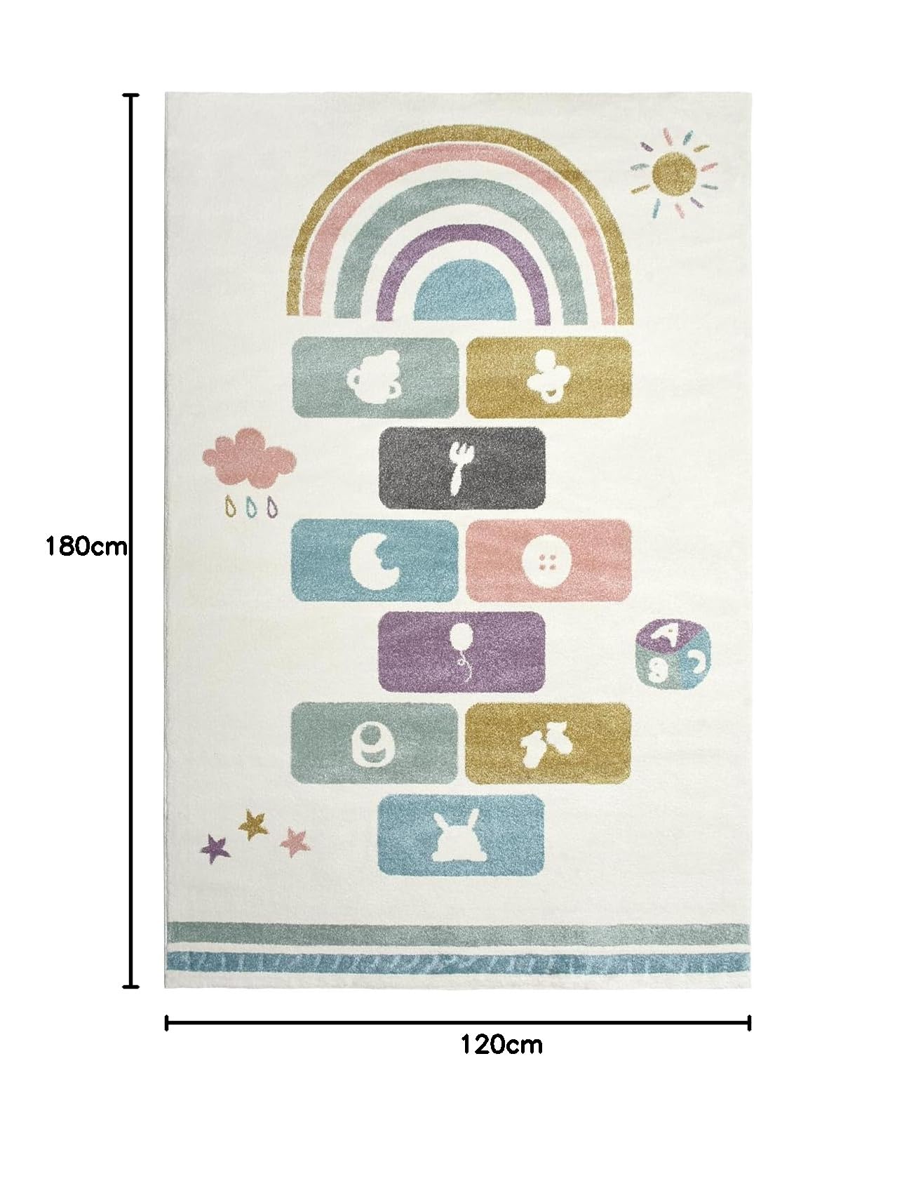 Tapis marelle doux pour enfants – Tapis anti-chute – Tapis de jeu pour garçons et filles – Design moderne, sans danger pour les tout-petits et la chambre de bébé (120 x 180 cm)