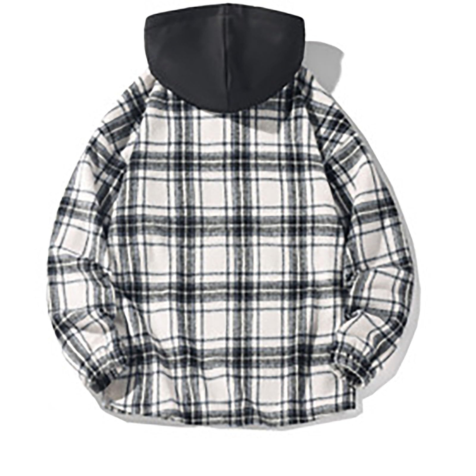 Generisch Funktionsjacke Damen Karierte Kapuzenjacke im britischen Stil für den Herbst, Mode, lockere, lässige Streetwear, lästige Arbeit, Mantel, Oberbekleidung