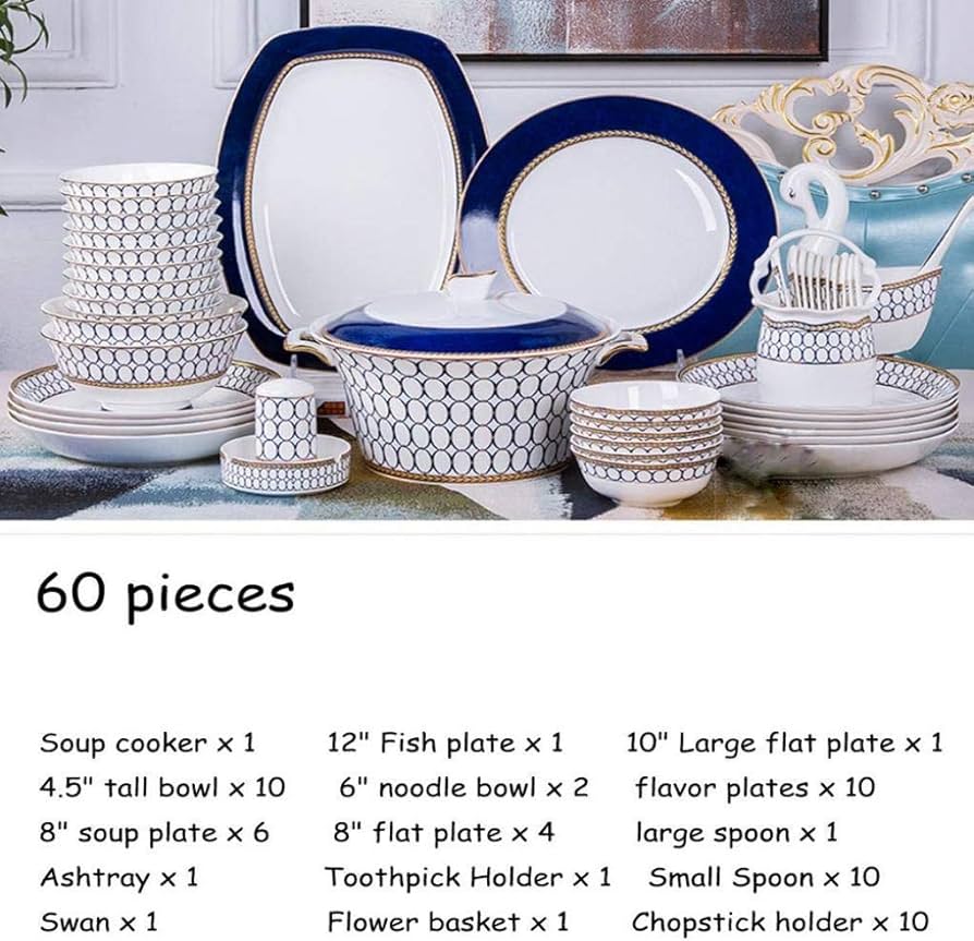 青と白のストライプ 食器セット 21点 Amazon.co.jp: 食器セット、60ピースブルーストライプ柄食器セット