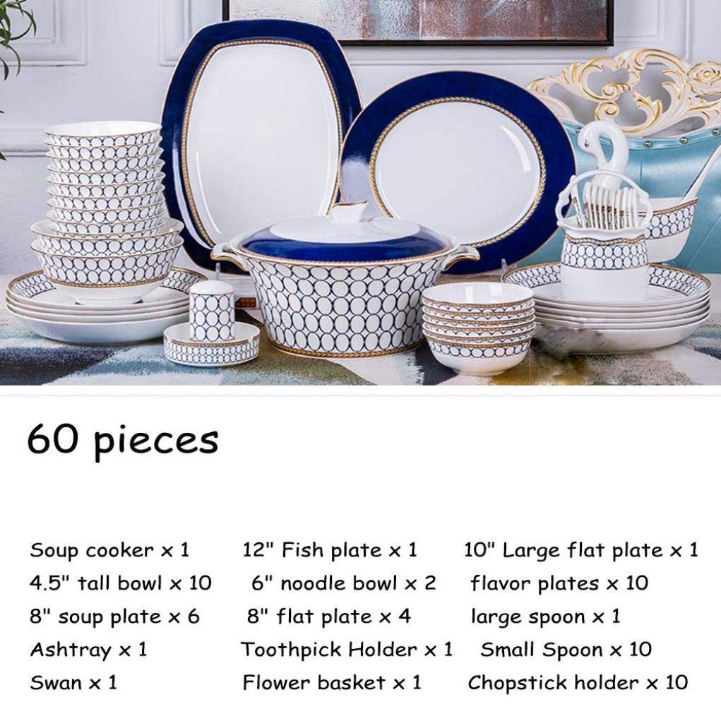 Amazon.co.jp: 食器セット、60ピースブルーストライプ柄食器 Amazon.co.jp: 食器セット、60ピースブルーストライプ柄食器