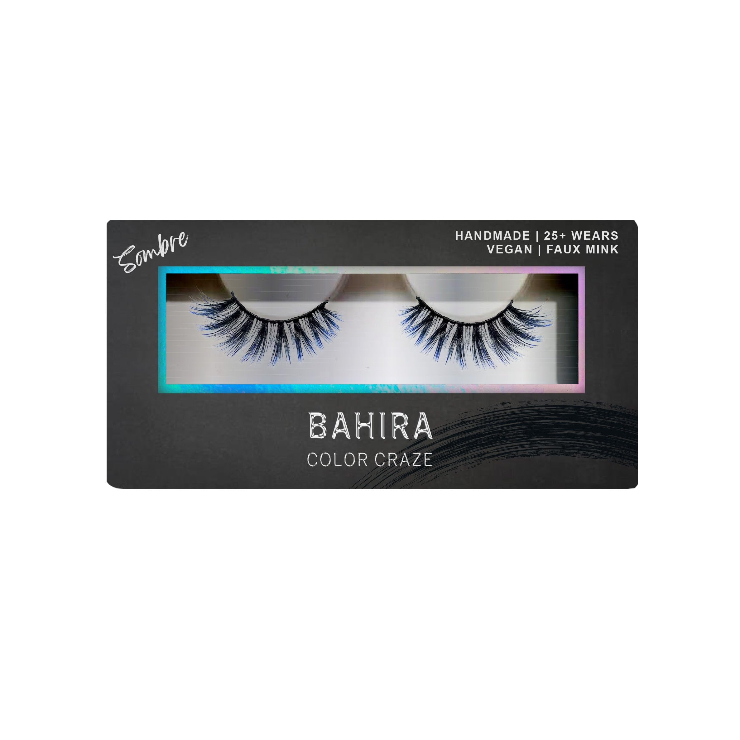 BAHIRA COLOR CRAZE Neptune Blue Sombré Eyelashes, Bold Eye Catching Finish with a Soft Ombre Effect, Vegan Friendly, Designed for an All-Day Reusable