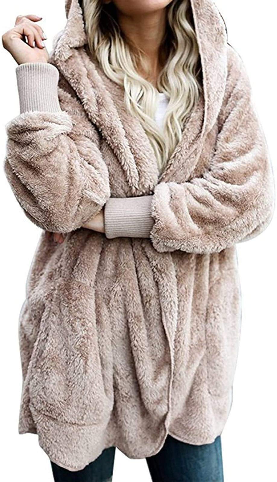 ORANDESIGNE Veste En Laine D'agneau Pour Femme, Manteau Épais Et Chaud En Peluche, Mode Féminine, Fermeture Éclair, Col Montant, Vêtements D'extérieur, Automne Hiver A Armée Verte XS