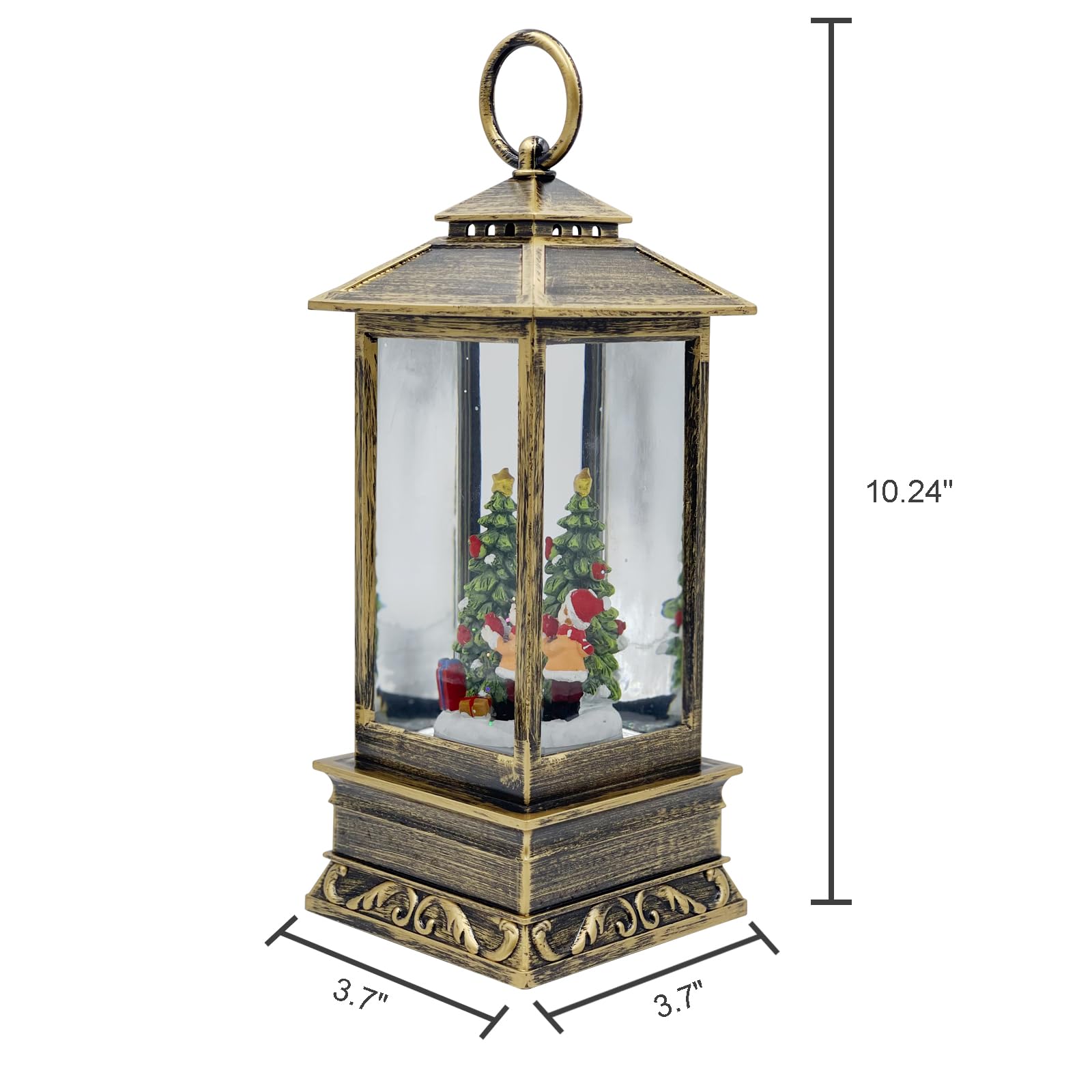 Christmas Snow Globes Lantern Decorations, Musical Snow Globe Lantern with Swirling Glitter ?Nativity Music Snow Globe Lantern