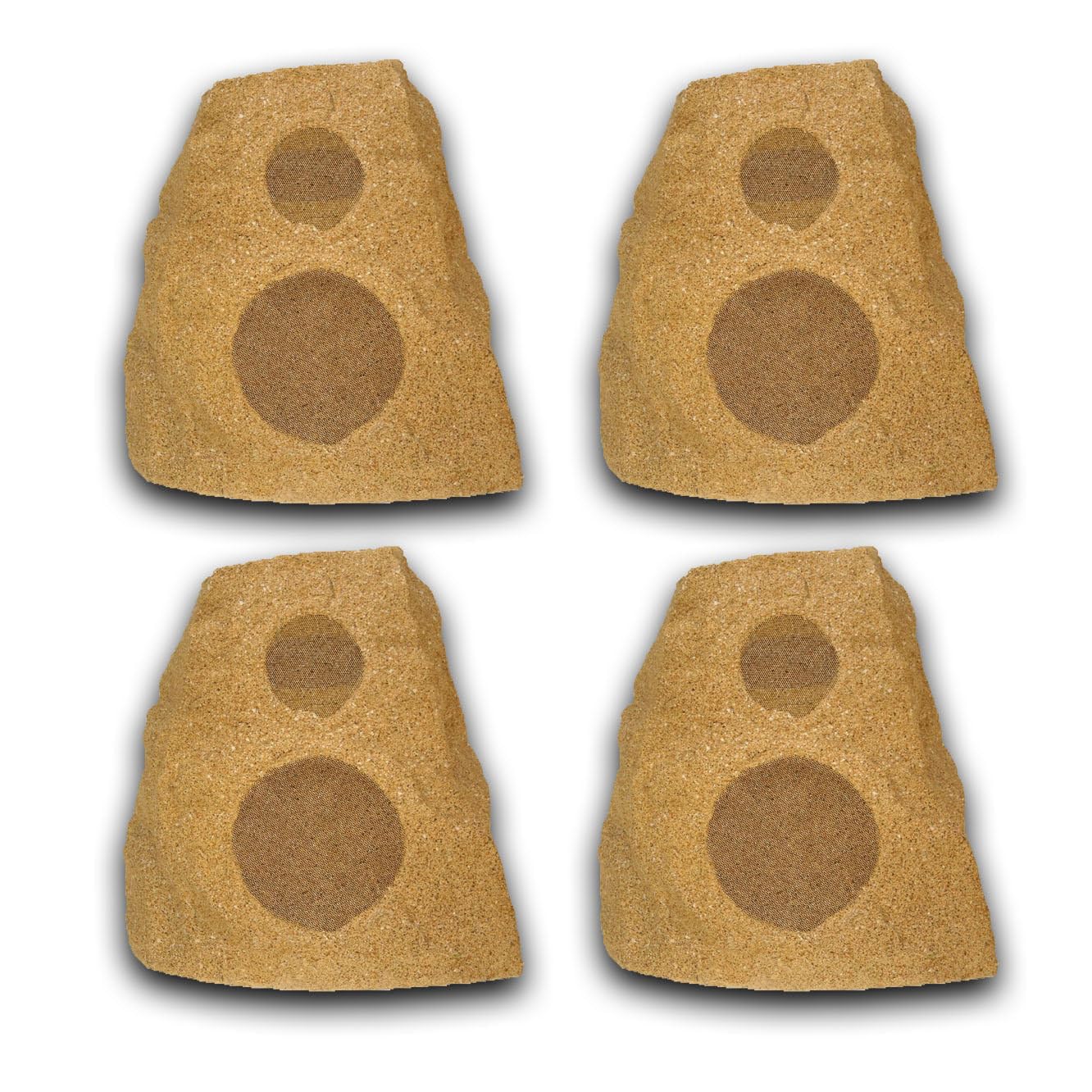 Klipsch AWR-650-SM Outdoor Speakers | 4 Speakers | Weather-Proof Durable UV-Resistant Enclosure | Dual Polymer Dome Tweeters and Woofer | Sandstone Finish