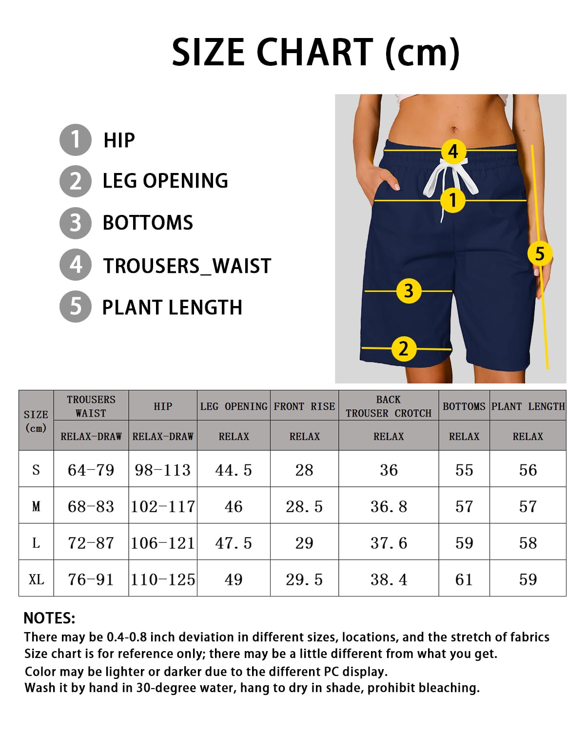 Rayson Pantaloncini Donna Estivi Cotone Bermuda da Donna Casual Leggero Pantaloni Corti con Tasche Pantaloncini Sportivi con Coulisse per Sport Yoga Trekking