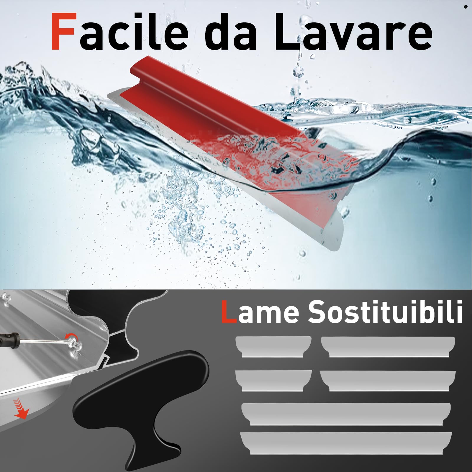 VKE Set di Spatole per Stucco 25/40/60 cm con Manico in Lega di Alluminio | con Lame Intercambiabili, Asta Telescopica da 2,1 m, Valigetta e Spatola multifunzione per Intonacare Pareti e Soffitti