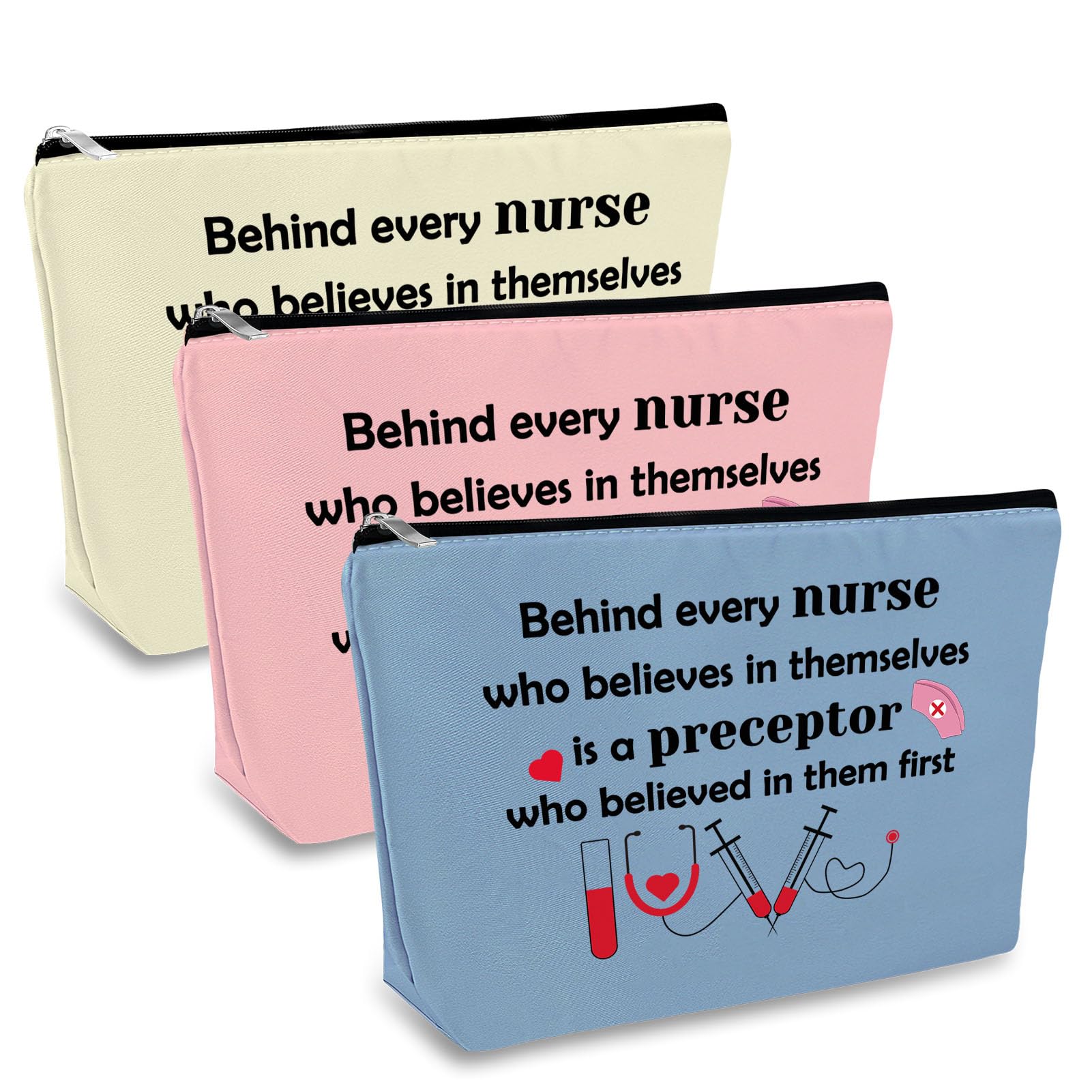 3 Pcs Nurse Preceptor Gifts Makeup Bag Thank You Gift for Nursing Preceptor Cosmetic Bag Nurse Preceptor Appreciation Gift Birthday Christmas