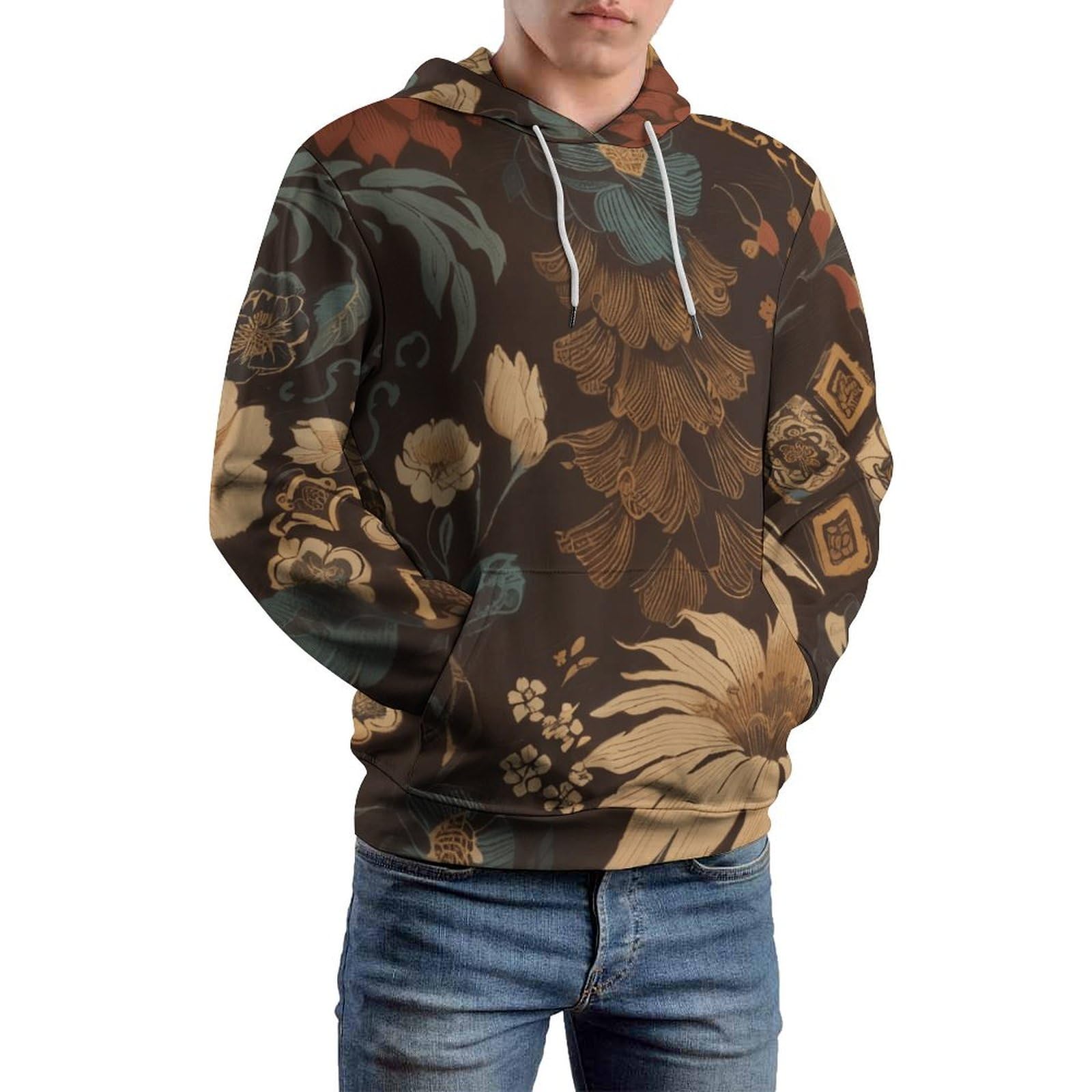 Amazon.co.jp: パーカー ボタニカル柄 花柄 スウェット 長袖 プル