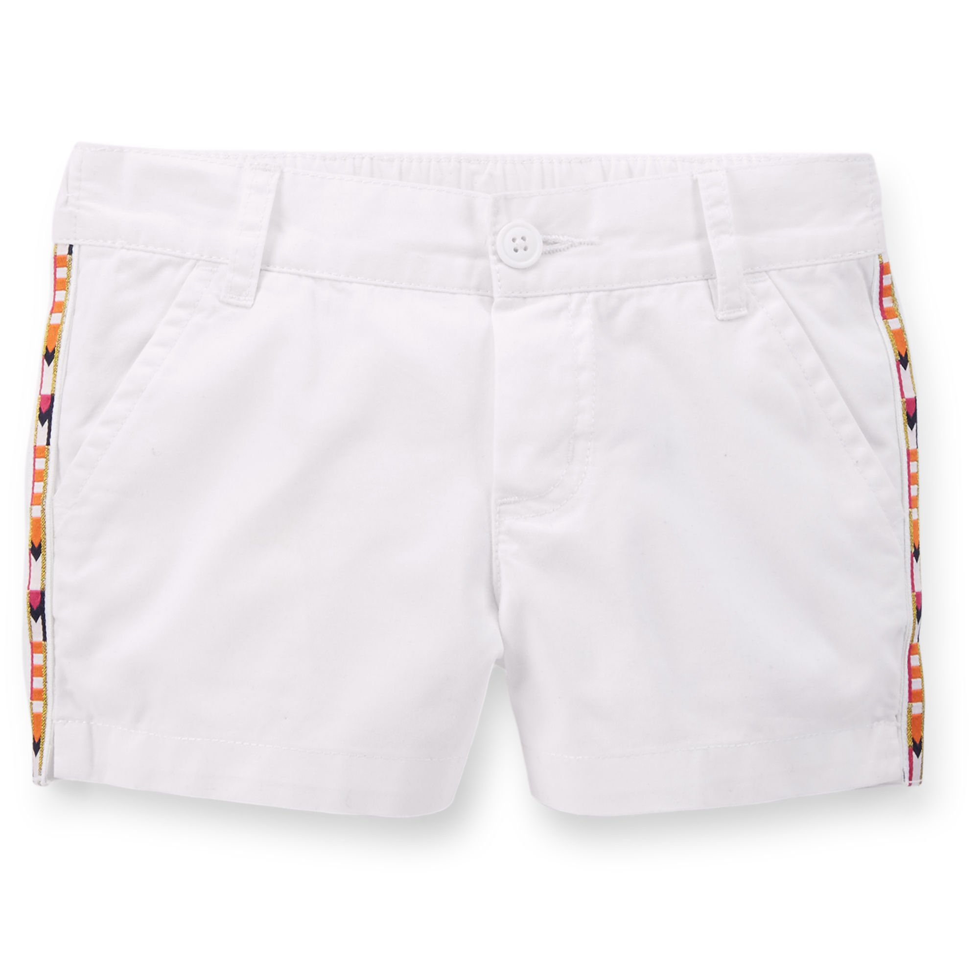 Short twill blanc fille Carter's 3T bermuda coton brodé - 3