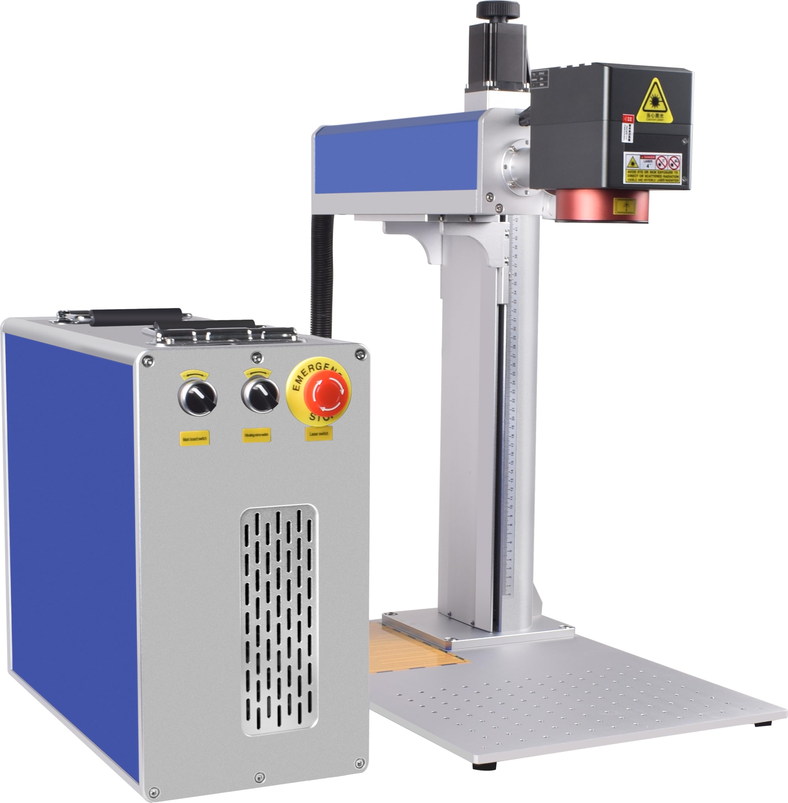 100W 2.5D JPT MOPA M7 Faserlaser-Markierungsmaschine und Lasergravierer mit Autofokus und motorisierter Z-Achse, 175mm Feldlinse, D80 Rotationsachse, für Tiefen- und Reliefgravur, CE, 220V