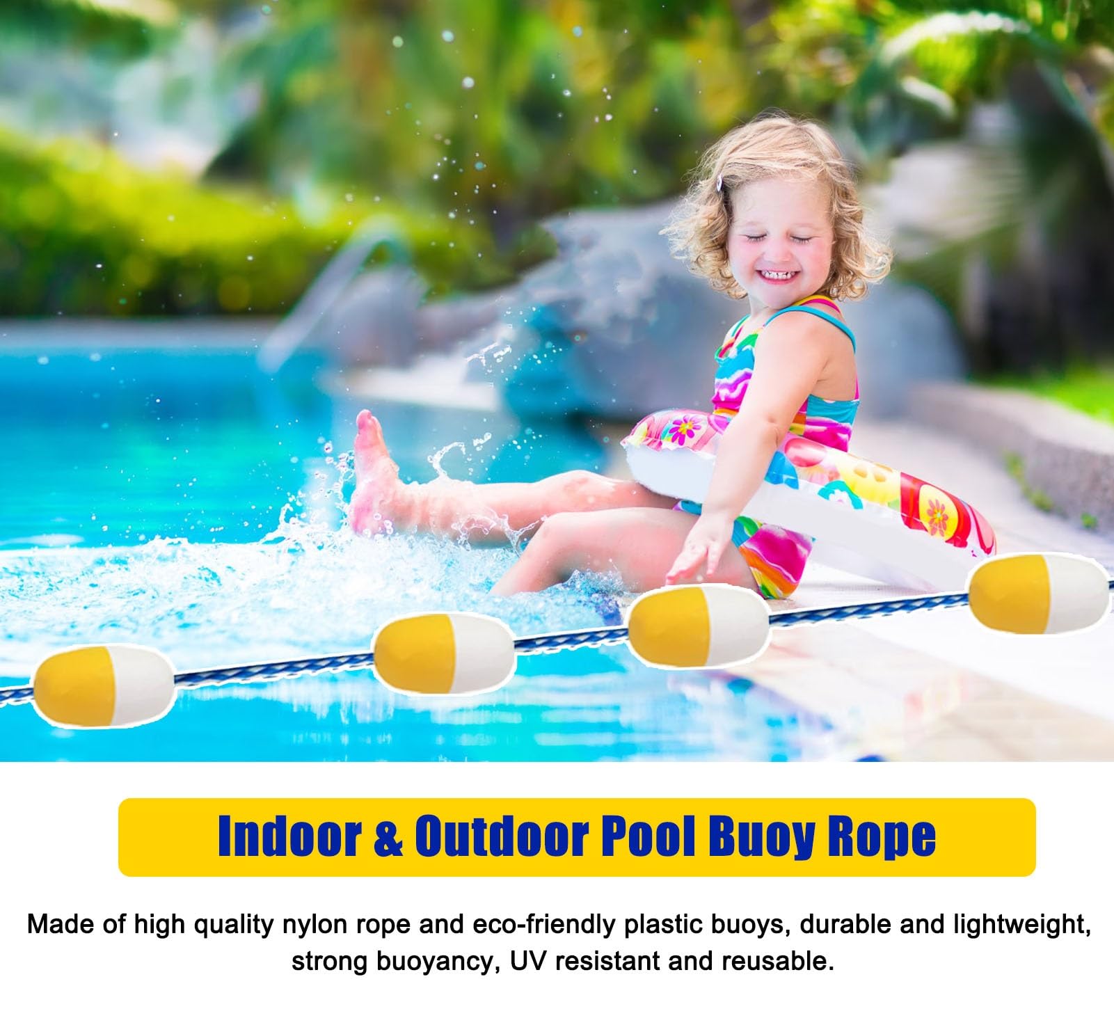 Boya divisoria, divisor de piscina, líneas de carril de piscina de patio de 23 m, 25 m y 50 m, flotador de cuerda divisoria de piscina, cuerda flotante for piscina, pelota de boya de carreras de pisci