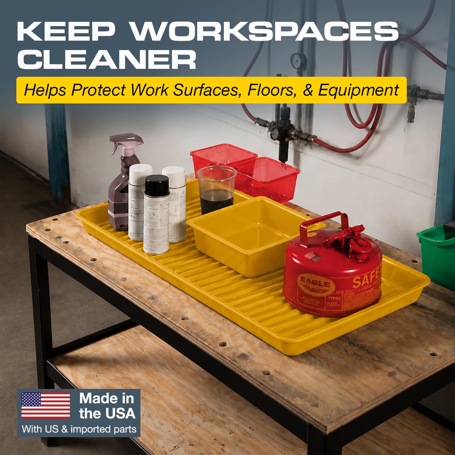 Eagle Spill Containment Utility Tray, 5 Gallon Sump, Made in USA, Yellow — Amazon image 7