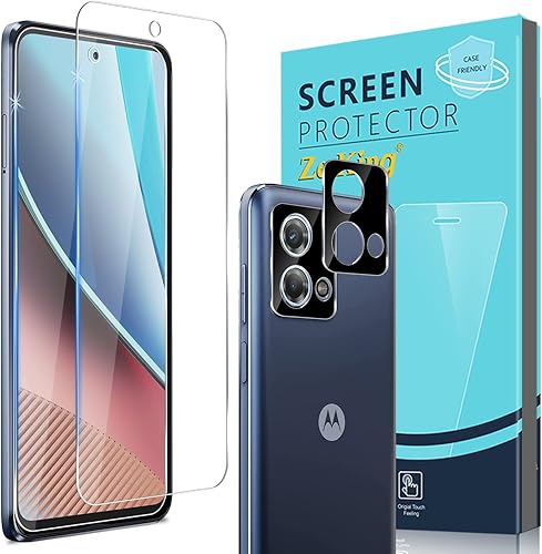 Zeking Paquete de 3+3 para Motorola Moto G Stylus 5G (2023), vidrio templado y protector de lente de cámara, dureza 9H transparente de alta