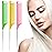 Rat Tail Combs Set: 3Pcs Long Steel Pin Teasing Combs for Salon Hair Stylists, Metal Parting Comb for Women(GreenYellowPink)
