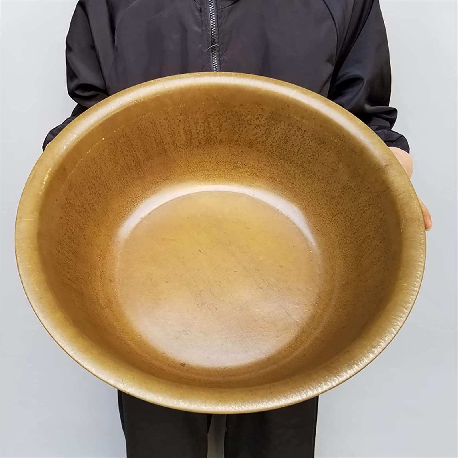 Produits ménagers Bol en cuivre épais Bol à mélanger Lavabo Fait à la Main Bassin en cuivre Pur Accueil Bain de Pieds, Bassin pour Le Visage et Les Pieds (Taille : 36 cm)