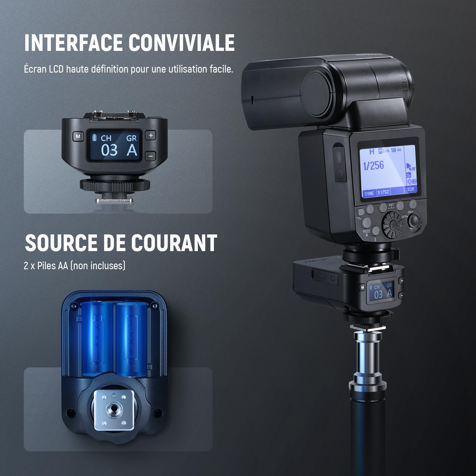 NEEWER Récepteur Flash sans Fil QR 2,4G pour Déclencheurs NEEWER QPRO-C/QPRO-N/QPRO-S, Contact Unique avec Port de Sync 2,5mm, Filetage 1/4", Compatible avec Godox Yongnuo NEEWER Vision4 S101 NW700