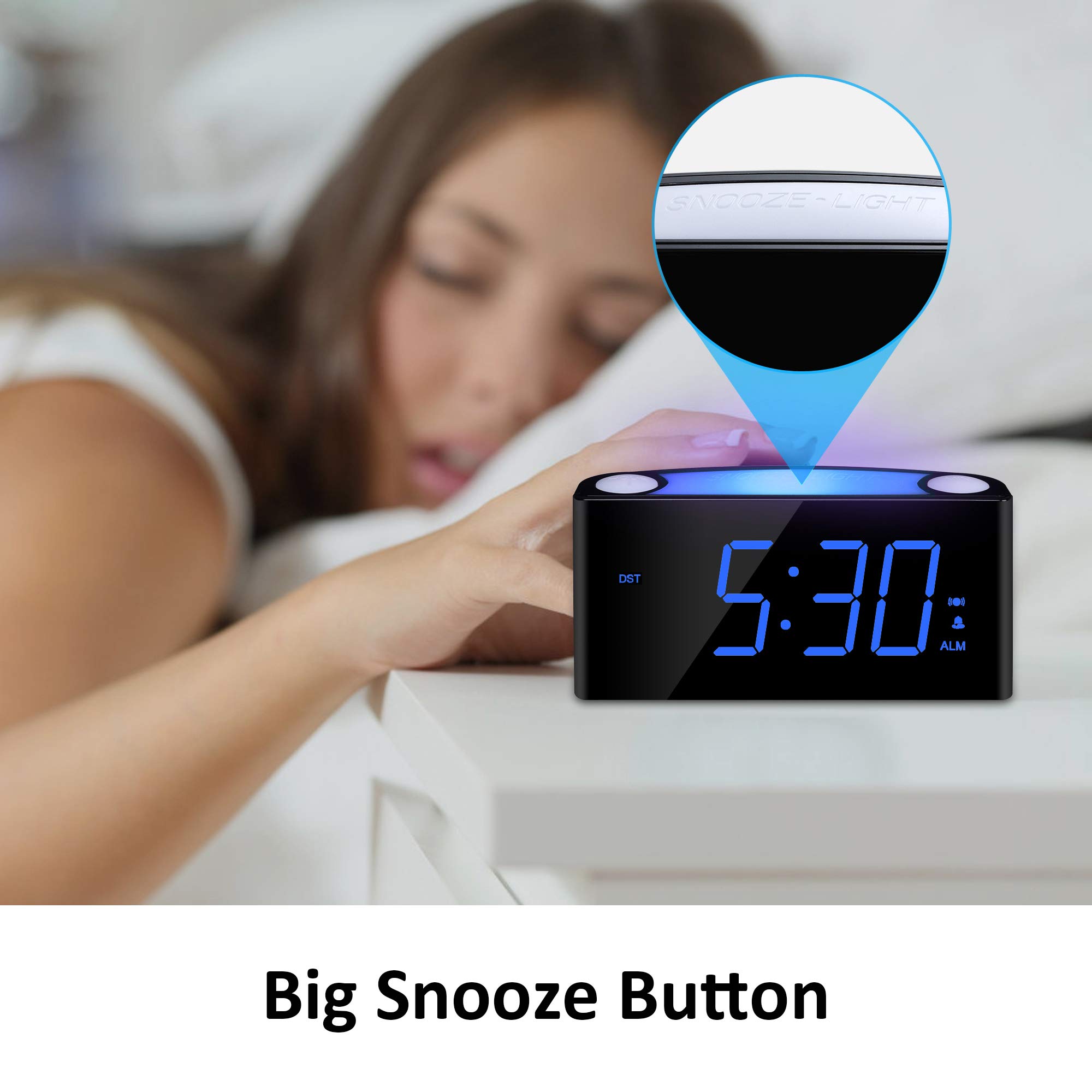 Vibrating Alarm Clock for Heavy Sleeper/Deaf/Hear Impaired, Loud Alarm