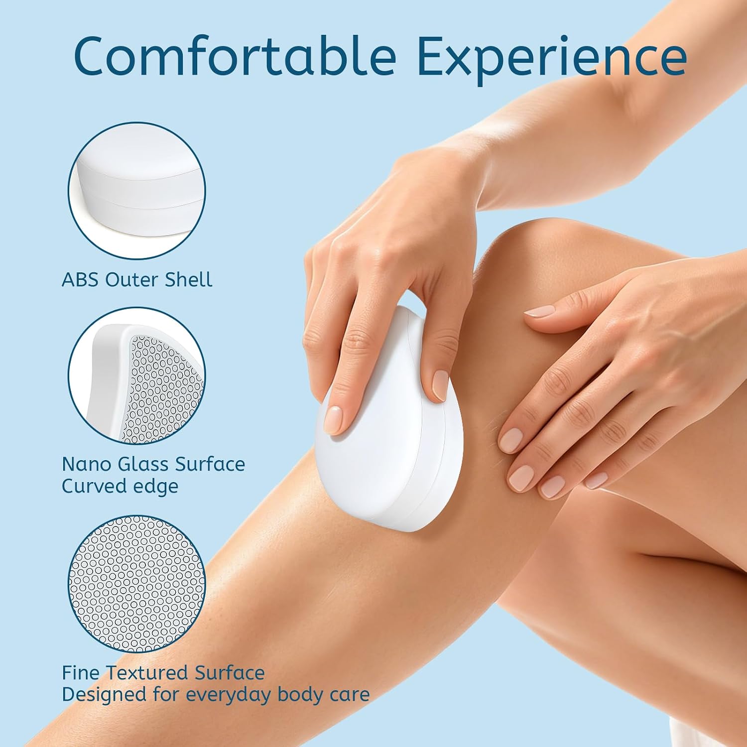 Professional Crystal Hair Remover - Nano Glass Epilator & Exfoliator 2-in-1 Glass Nano-Crystallization Hair Eraser (Prevents Razor Bumps) + Foot Exfoliator with Debris Cup, Reusable Unisex Gift
