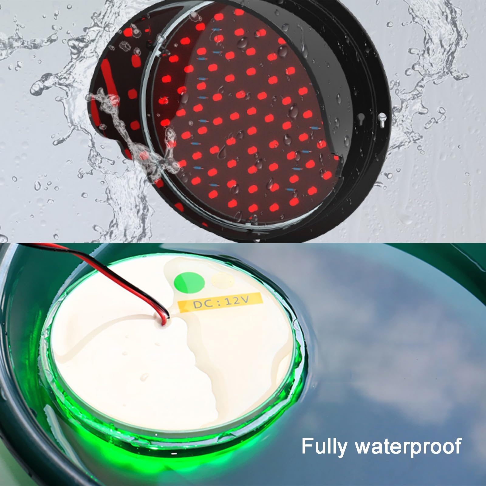 Feu Tricolore, Lampe Murale avec Interrupteur Feux Tricolores, Boîtier PC, Feu de Circulation LED avec Adaptateur avec Bouton, Plug Play 12V(20cm/8in)