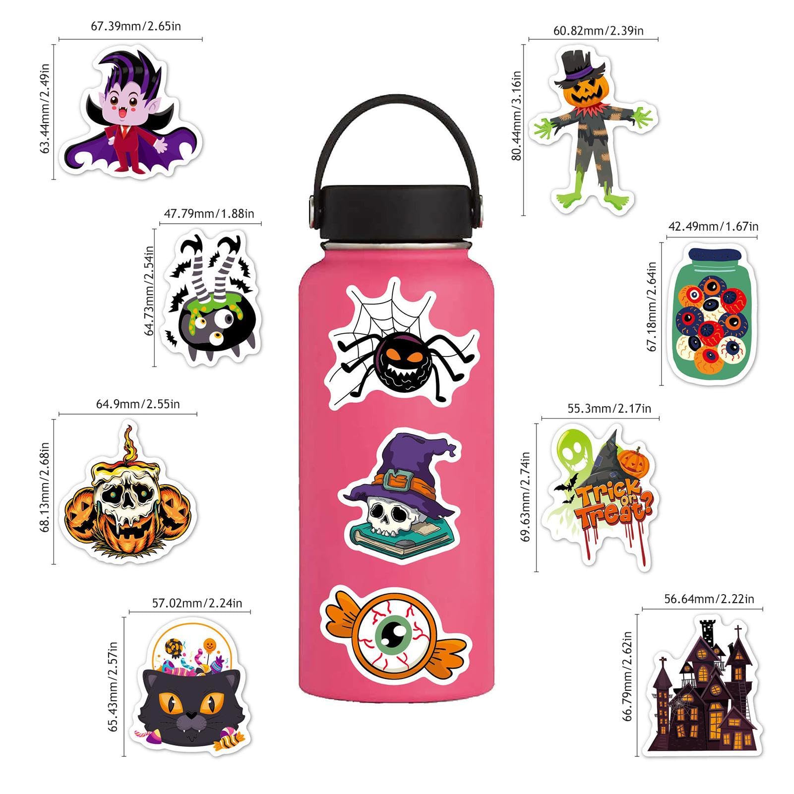100 Adesivi Di Halloween Vinile Impermeabile – Zucche, Fantasmi E Mostri Per Decorazioni Fai Da Te - 2