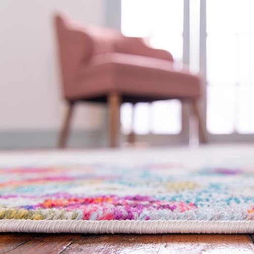 Vista 4 de Unique Loom Chromatic Collection - Alfombra de área - Joyous (5 pies octágono multiazul)