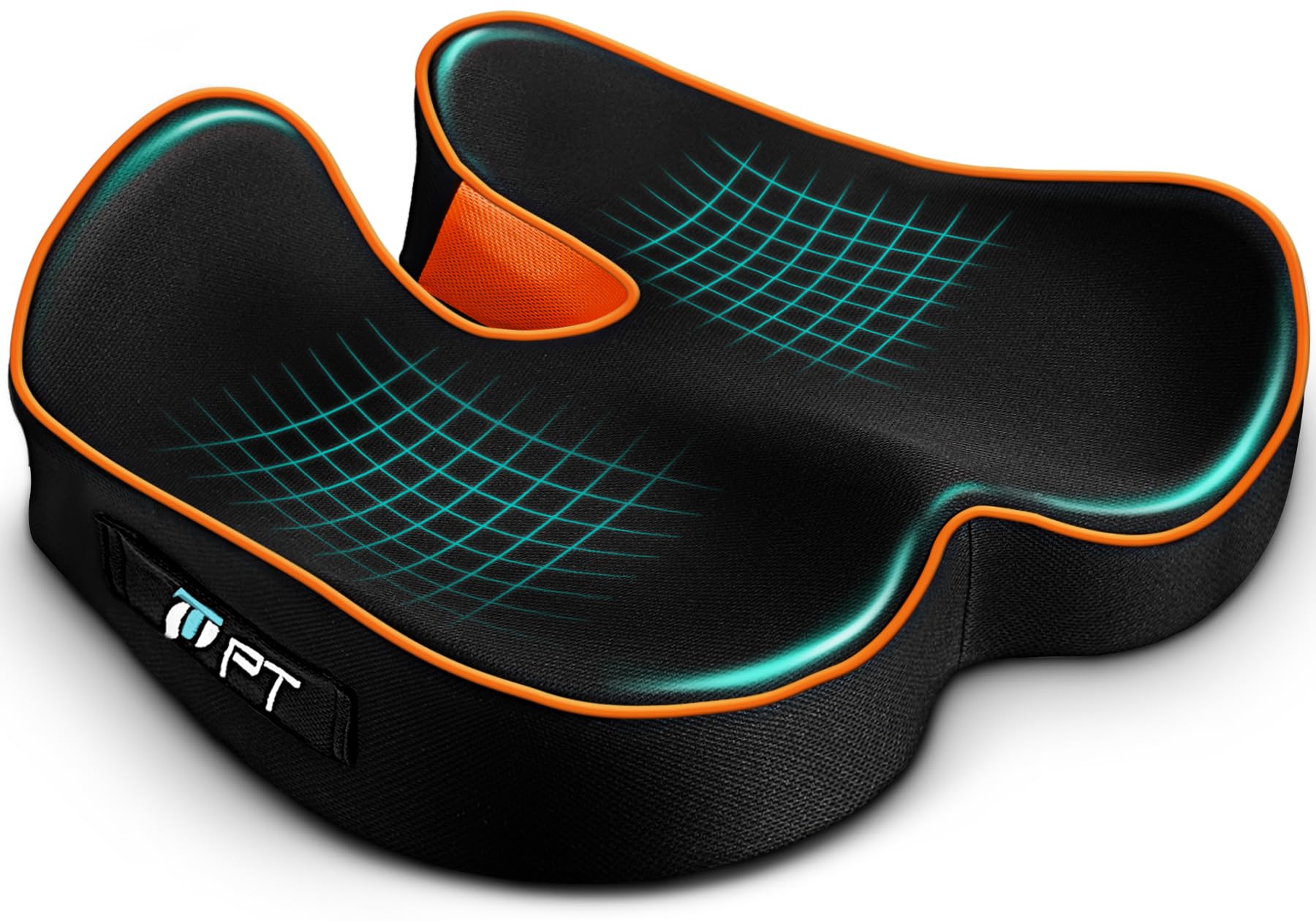 PTylo Sitzkissen - Komfortables Sitzkissen für Bürostühle, Autositze, Rollstuhl, Gamingstuhl, Komfortable Unterstützung für langes Sitzen, atmungsaktiv mit Rutschfester Unterseite (Schwarz)