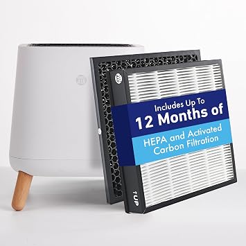 Smart AirAKA Smart Health Sqair Air Purifier|H13 HEPA &Activated Carbon|Cleans up to 900 sq ft/30 mins,23-52 dB|For Home, Bedroom, Office, Kitchen|Reduces Allergies, Smoke, Dust, Pet Odors|SA120-3-4
