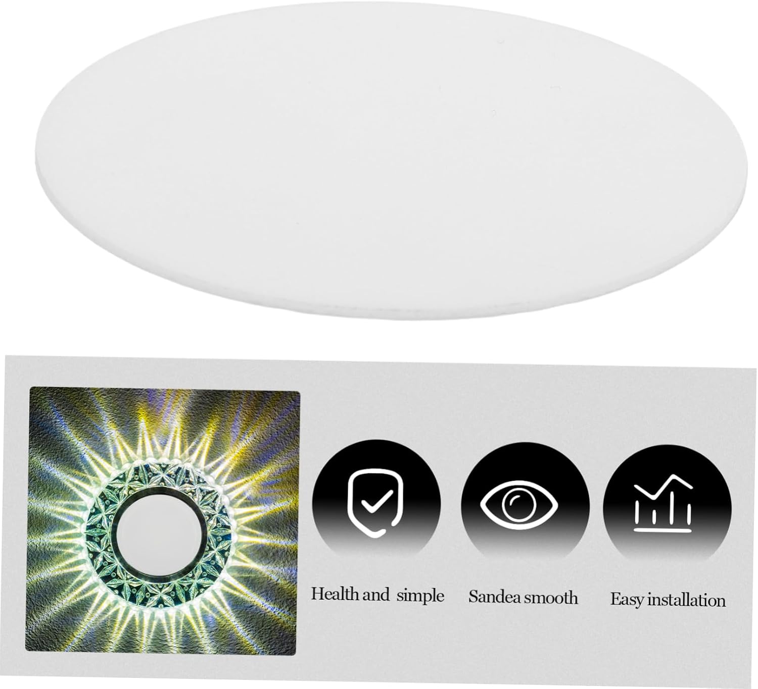 SOLUSTRE 6pcs Led Chandelier Lampshade Diffuser Flat Cover Plate Diffuser for Ceiling Lighting