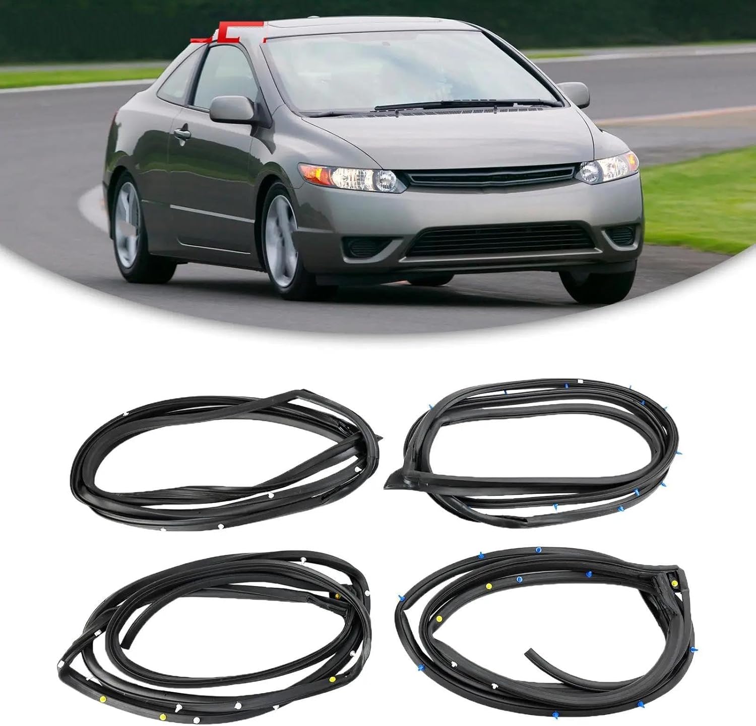 関税負担なし☆カーウィンドウモールディングトリム 4 個ドアウェザーストリップサイレンス 72310-SNE-A01 72350-SNE-A01 