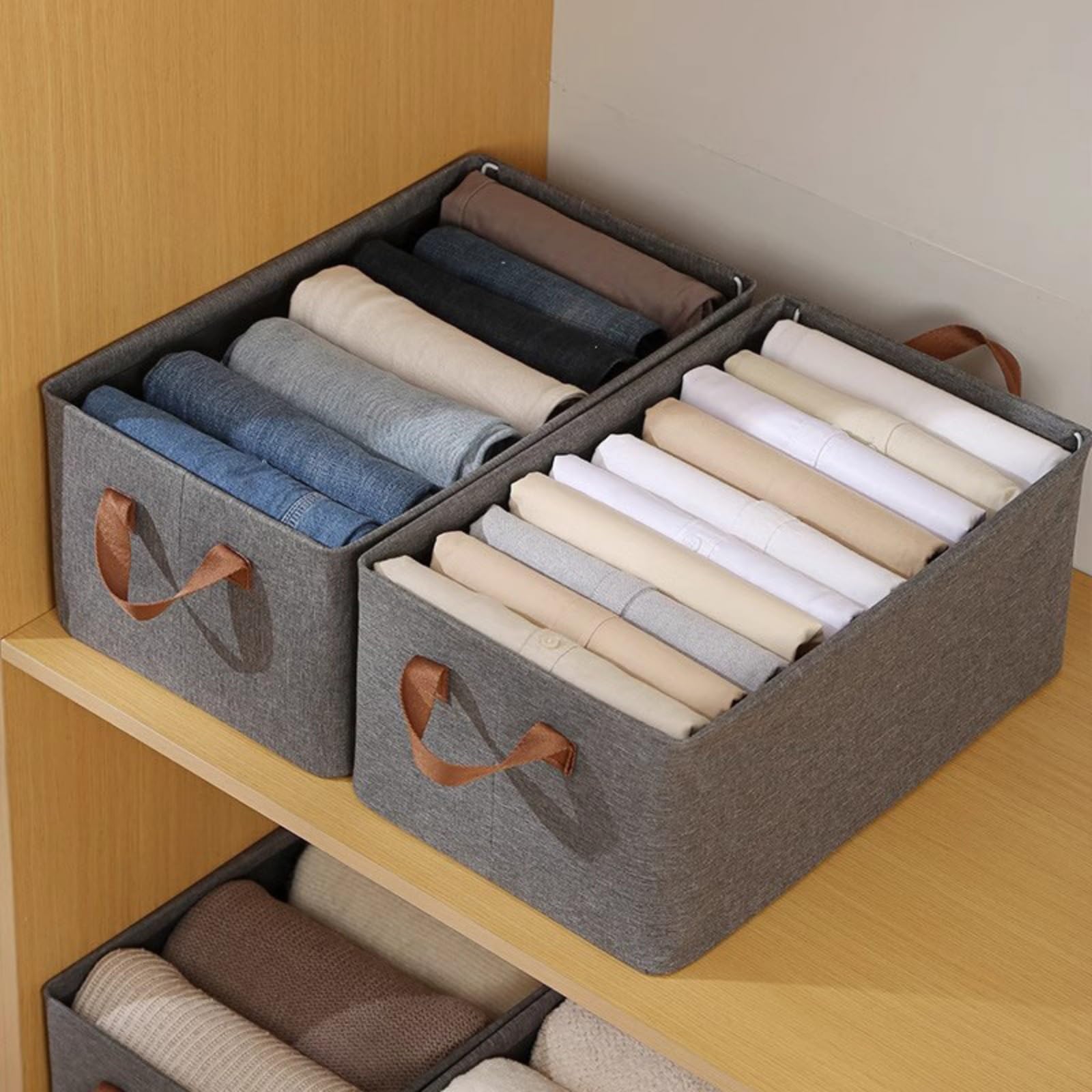 casa corner BoxyTidy - Boîte de Rangement Pliable Ultra Résistante，(30 x 46 x 20 cm), idéale pour ranger vêtements, jouets et fournitures de bureau