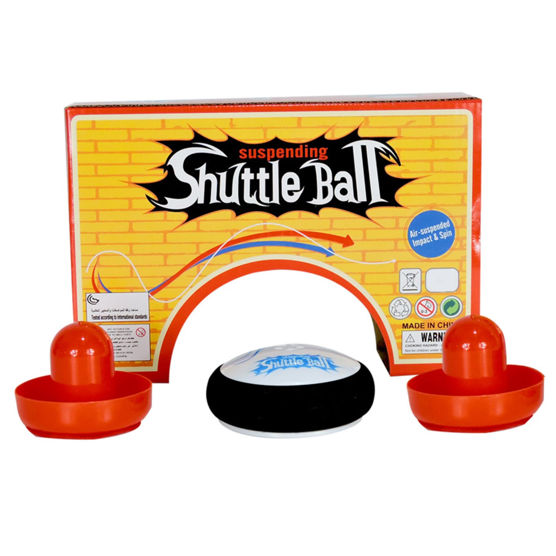 Pouchies Hockey aérien électrique table flottante rouge plastique 2 poussoirs