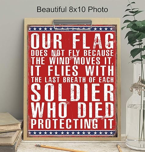 Miniatura 3 de American Flag Patriotic Military Home Decor, Room Decoration Wall Art - Gift for US Veteran, Soldier, Marine, Army, Air Force, Navy, Coast Guard,