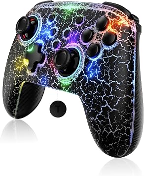 NexiGo Wireless Controller No Deadzone for Switch 2 and Switch, Bluetooth Controllers for Nintendo Switch with Vibration, Motion, Turbo and LED Light Lightstorm