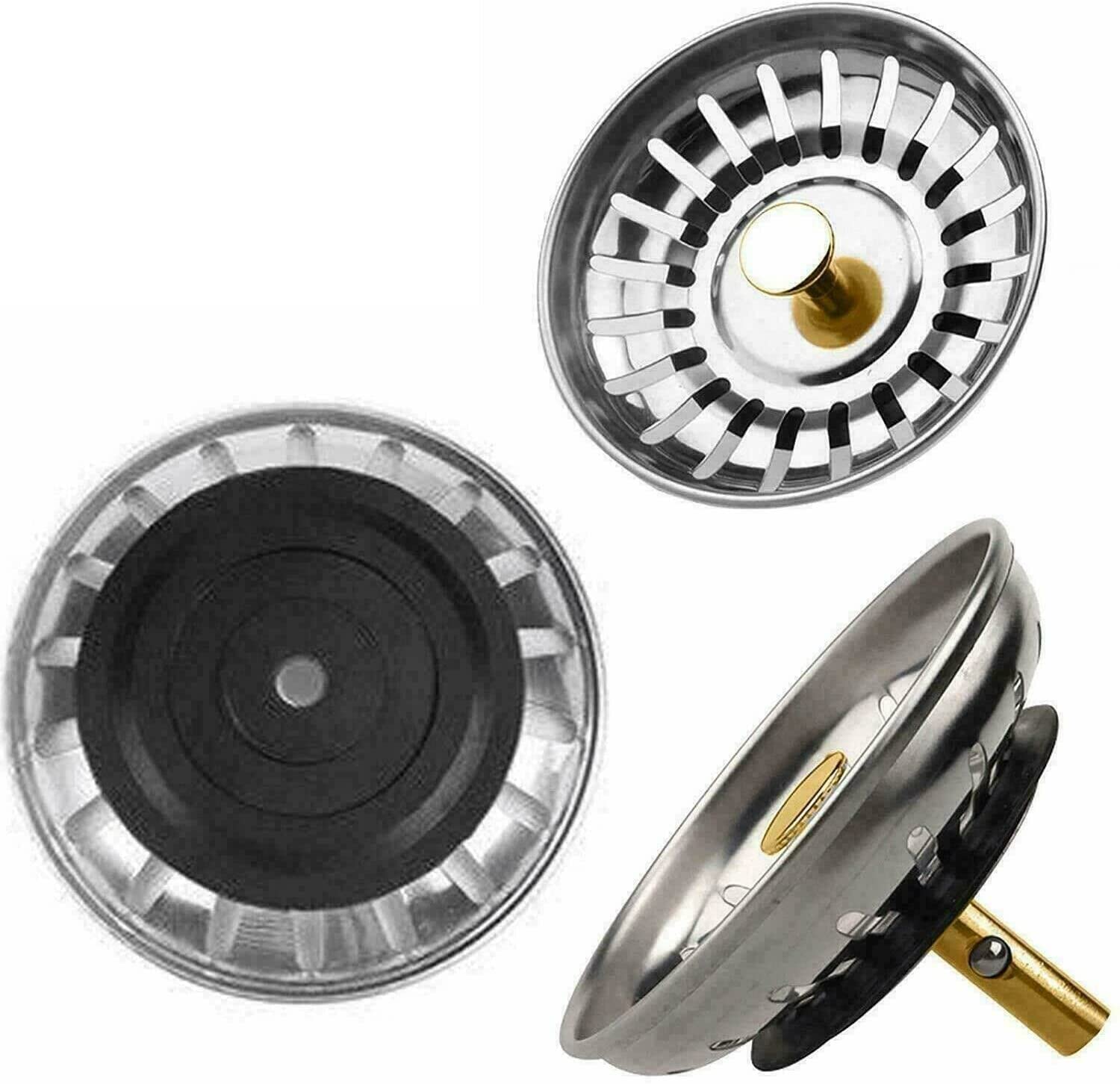 Kitchen Sink Strainer Plug Replacement Sink Waste Plug Stainless Steel Thicken for Kitchen Sink, Hole Diameter 78mm