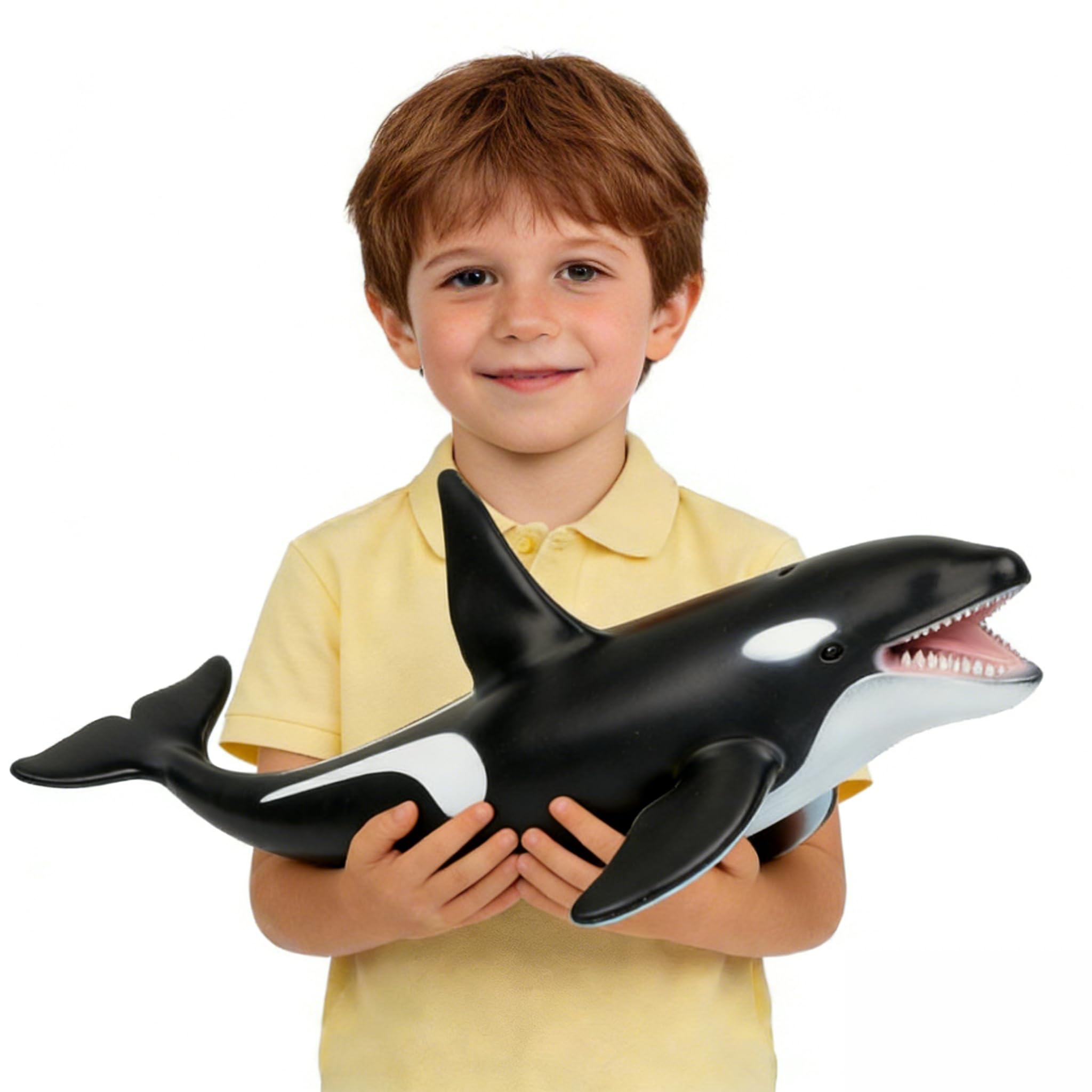 SmilerSmile Simulated Ocean Big Animal, One pc 15Inch Soft Filled Rubber Sea Educational Toys (killer whale)