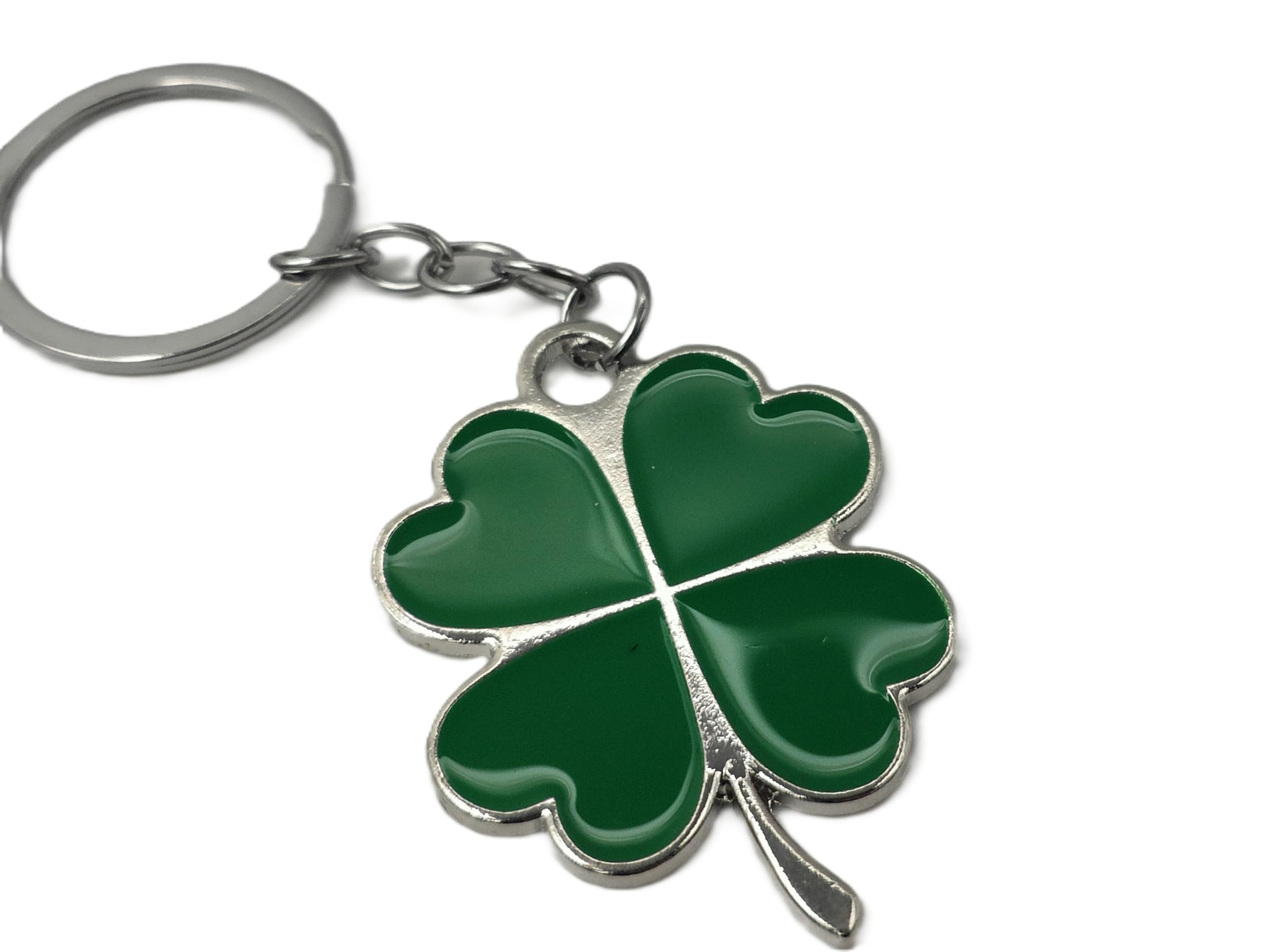 4Trails Four Leaf Clover Shamrock Good Luck Keyring Lucky Green Metal