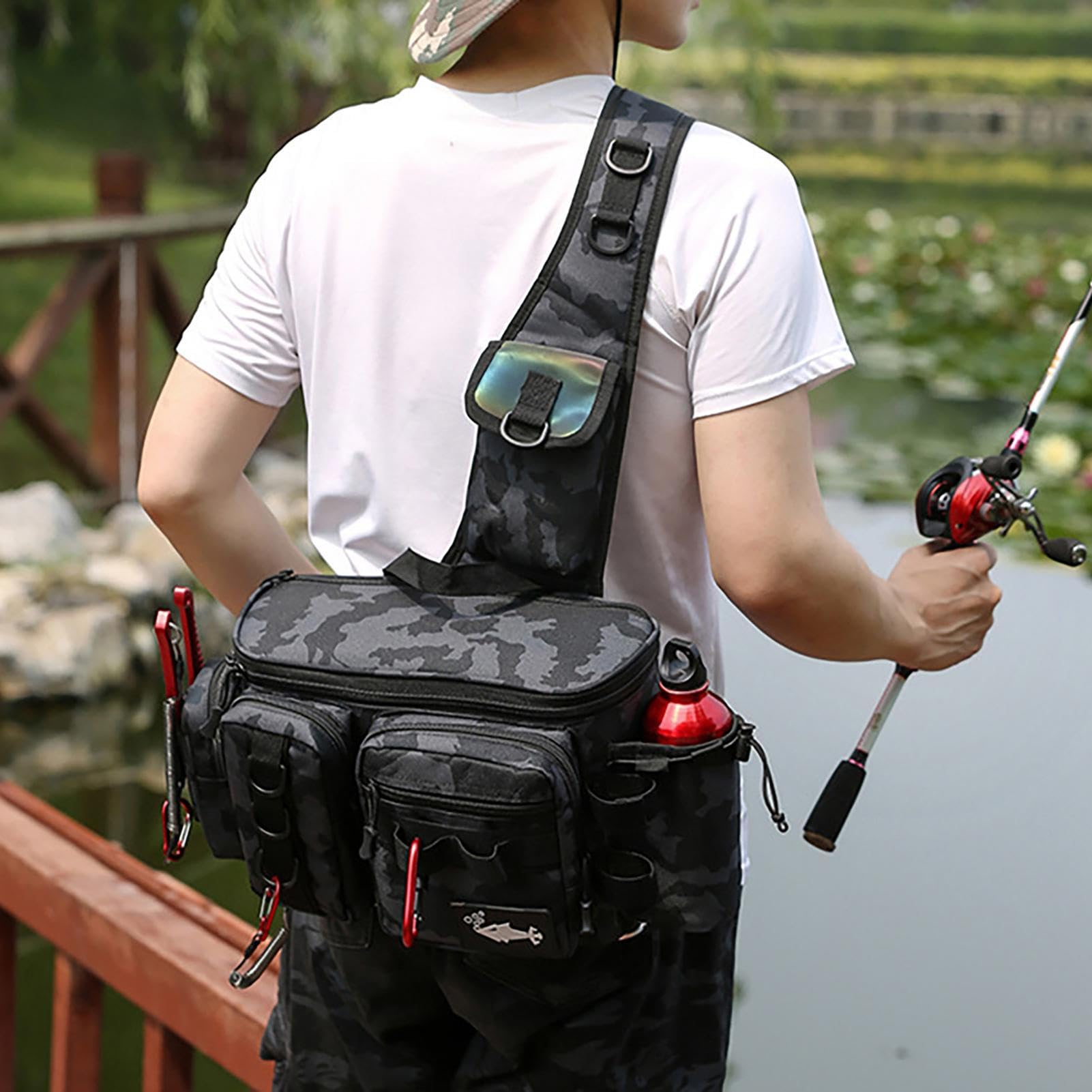 da pesca, per attrezzatura da pesca, impermeabile, leggero | per escursionismo, pesca, campeggio, caccia, Grande, H, Vedi descrizione