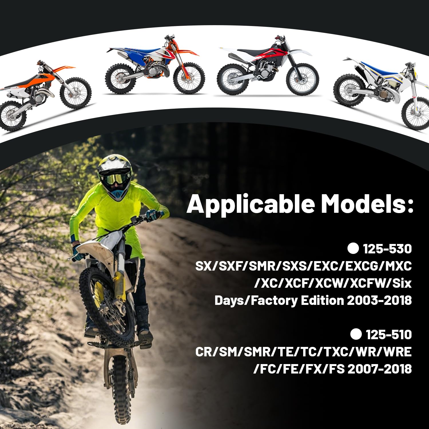JFG RACING Pompa Freno Posteriore Moto,Pompa Freno per 125–530 SX SXF SMR EXC SXS EXCG XC XCF XCW XCFW 125–510 CR SM TE TC FC FE FX FS