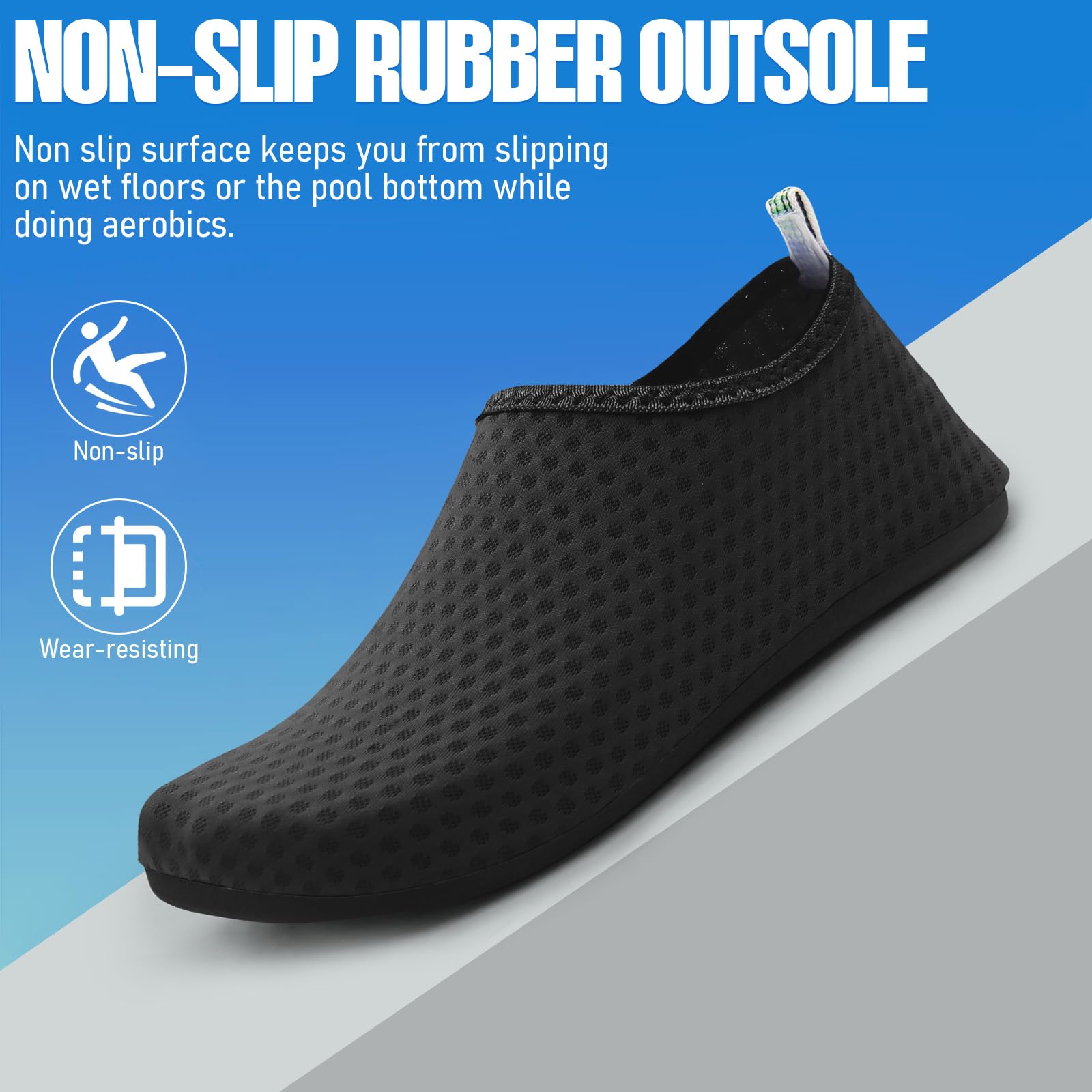 Chaussures de Plage Homme Femme – Chaussons Aqua Antidérapants pour Piscine, Mer, Surf, Sport Nautique – Ultra Légers & Séchage Rapide
