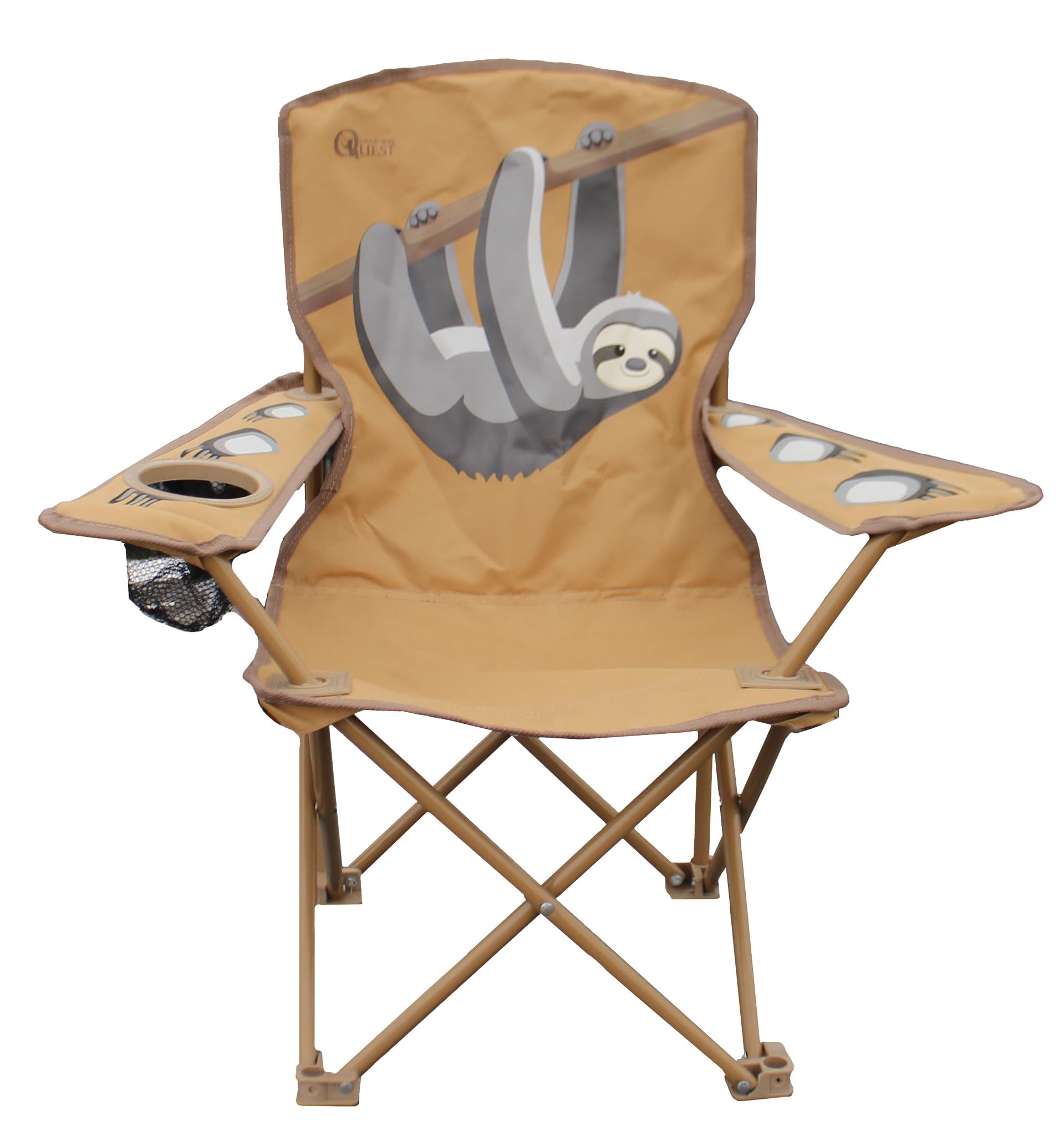 Quest Kids Sloth Folding Camping Garden Chair - Lightweight, Portable, Durable with Cup Holder, Perfect for Camping, Beach, Garden - Fun Animal Design