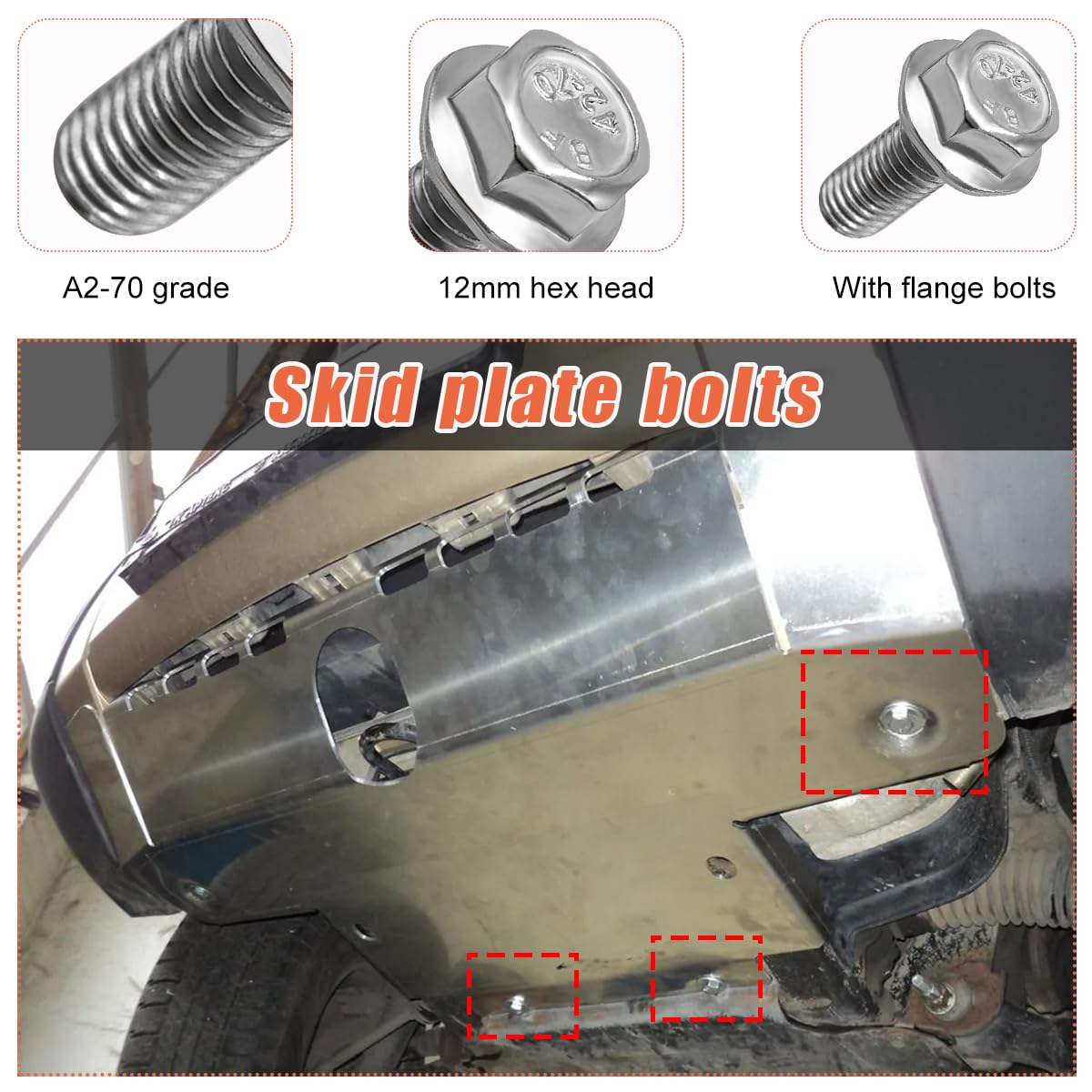 Amazon.com: Sylvil 4 PCS Car Top Front Skid Plate Bolts