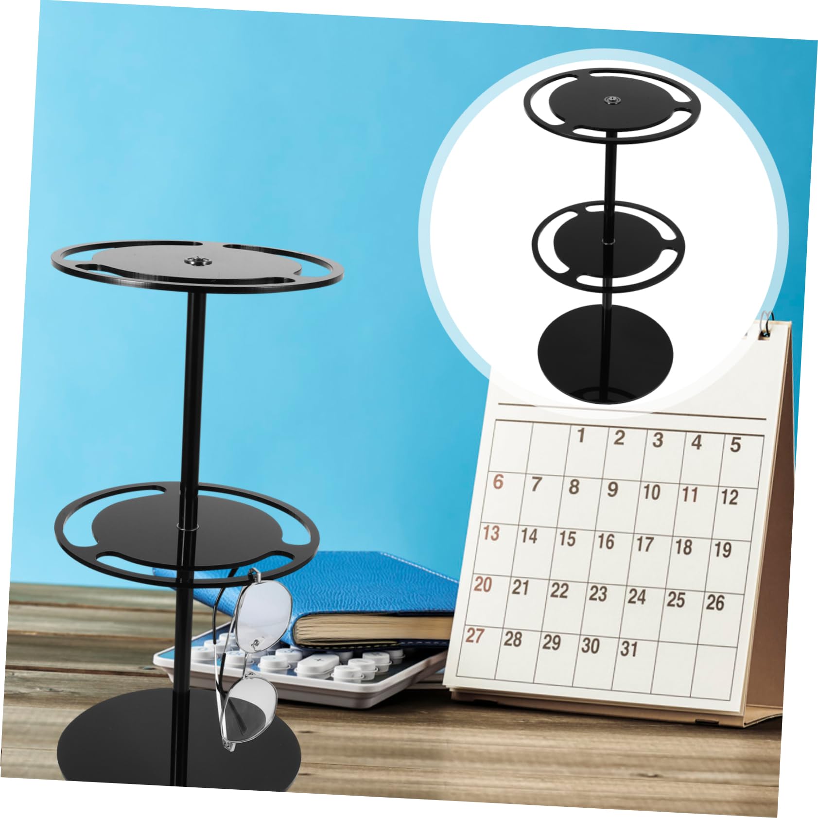 GALPADA Expositor De Gafas De Sol De Soporte De Acrílico Negro Expositor Giratorio para Gafas Organizador De Mesa para Uso Mostrador o Estante