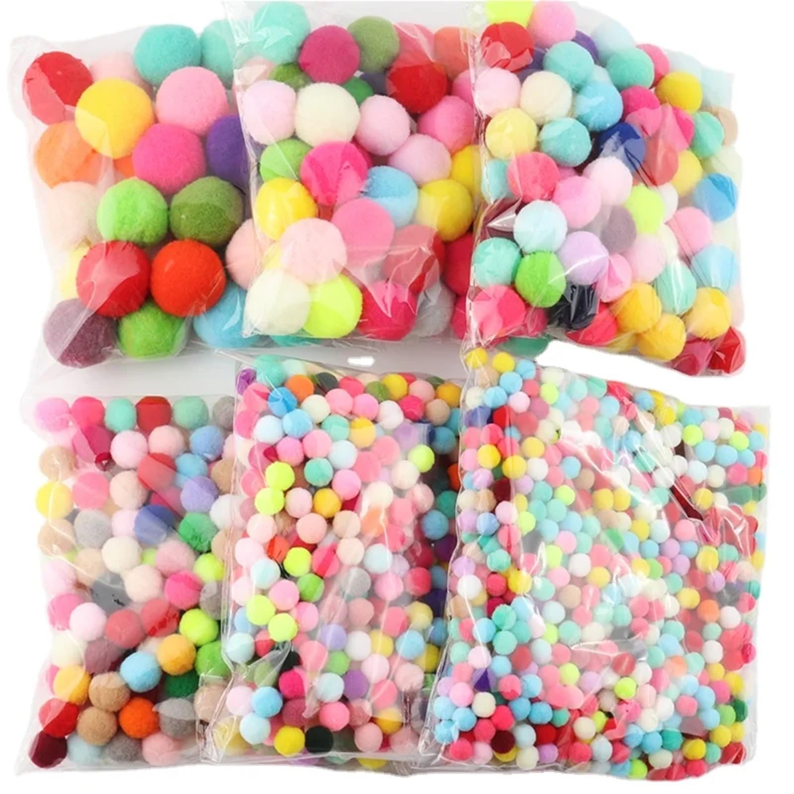 Bolas de fieltro para manualidades, bolas de pompones suaves y esponjosas para manualidades y decoraciones para fieltro y guirnaldas (color 01, 20 mm, 1000 unidades)