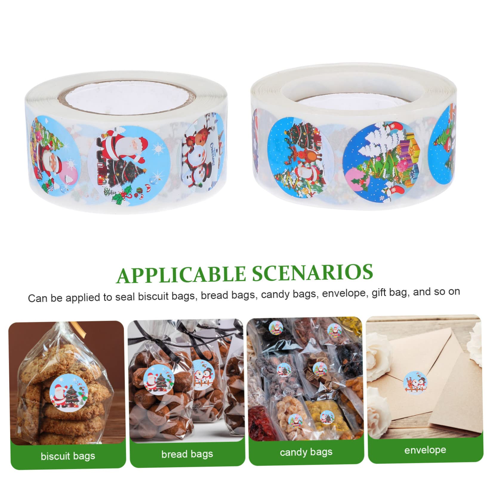 SHINEOFI 18rotoli Etichette Adesive Natalizie Animati Confezione Stickers Per e Decorazioni Per Confezionare e Personalizzare Festivi